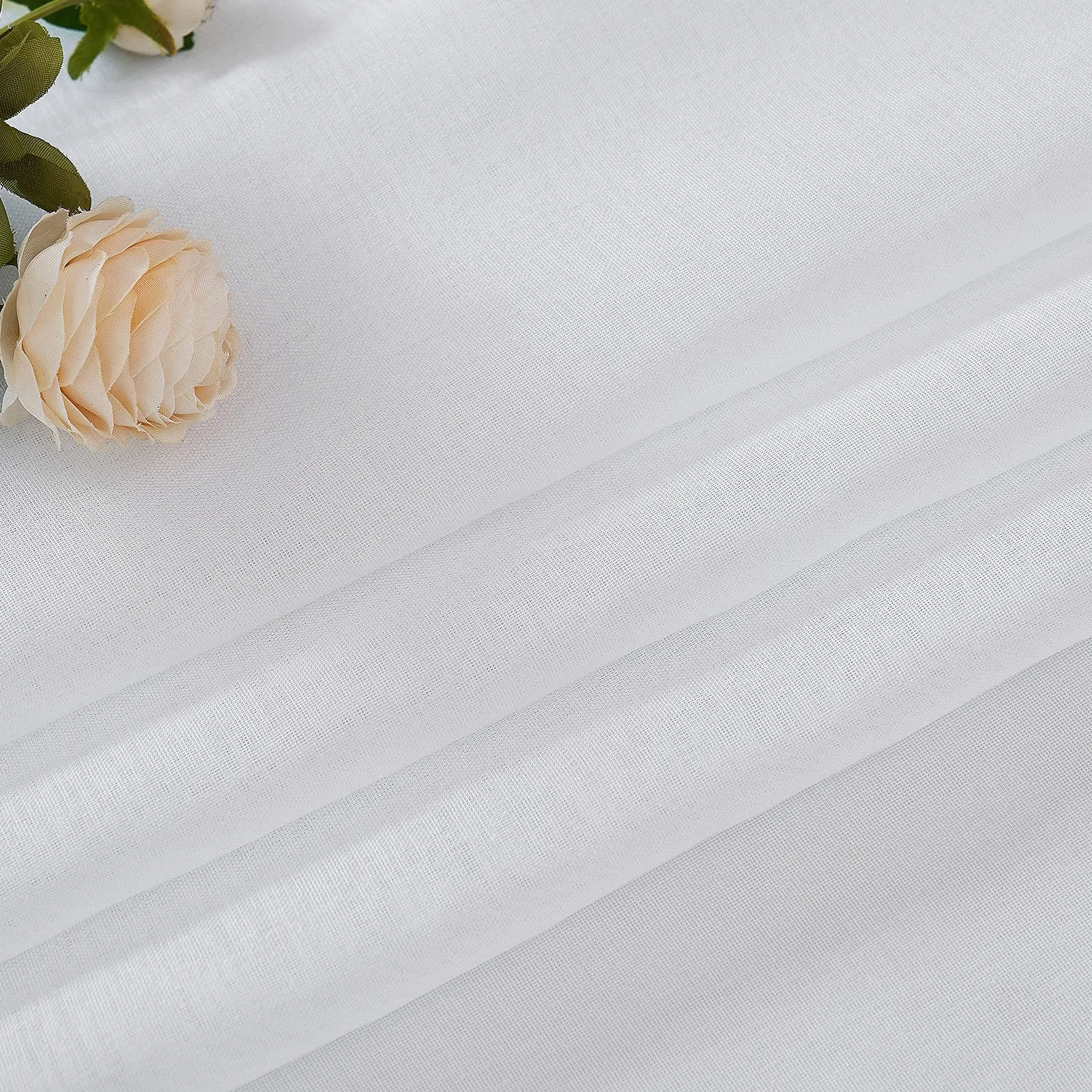 Tenda in Voile Trasparente con Occhielli 200x225 cm Bianco EMEMA