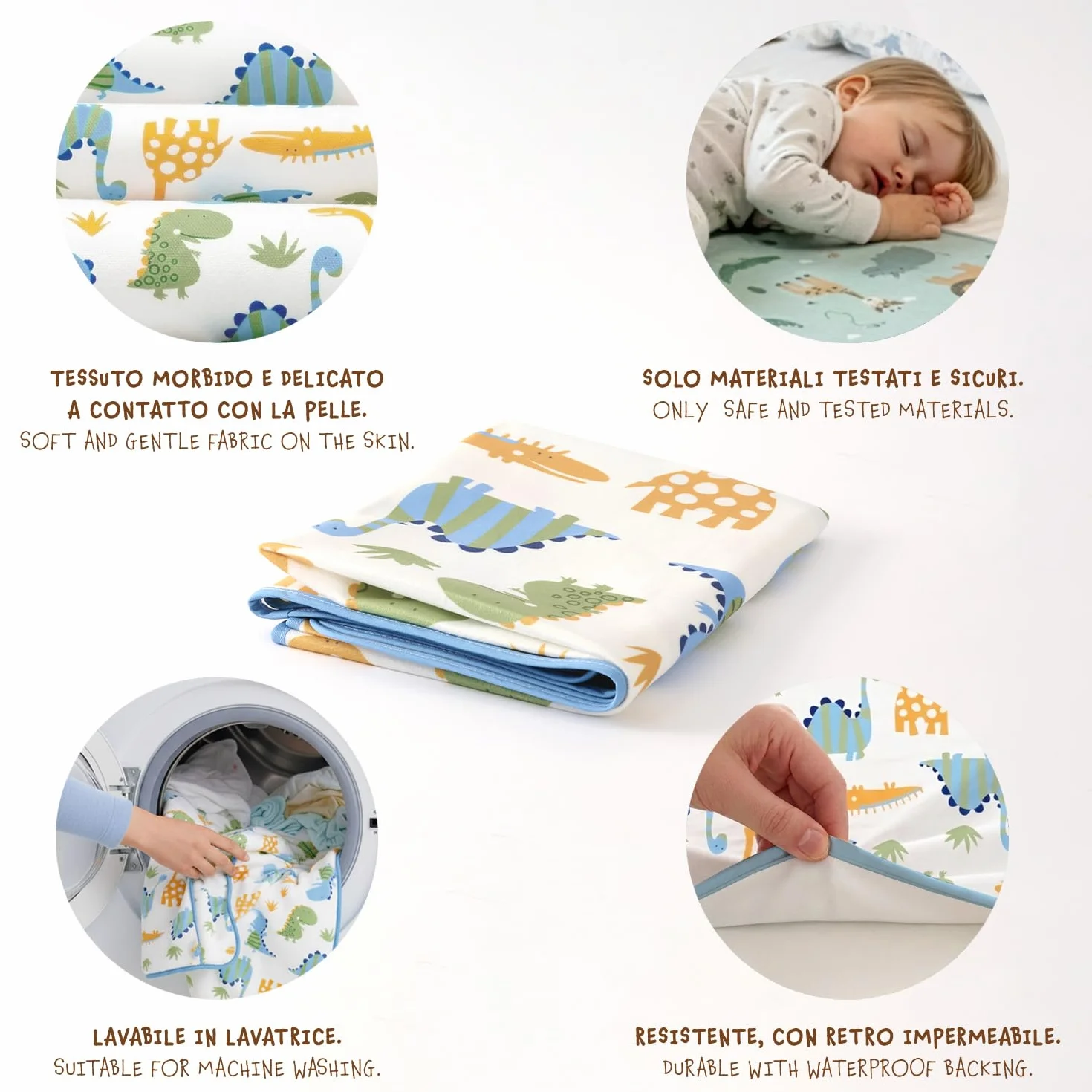 PERLETTI Traversine Letto Bambino Neonato Impermeabili Pacco Doppio 70x90 cm