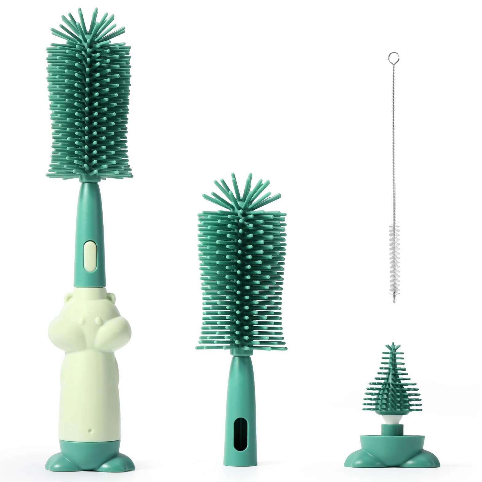 Diboniur Scovolino Biberon Silicone 3 in 1 Resistente Ai Graffi Pulisci Biberon Spazzola