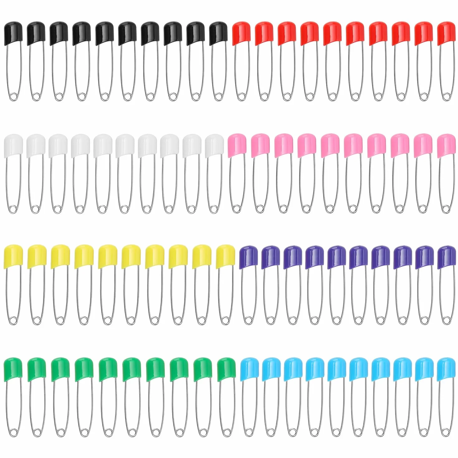 Spille da Balia Colorate 80 Pezzi 55 mm Acciaio Inossidabile Blocco di Sicurezza