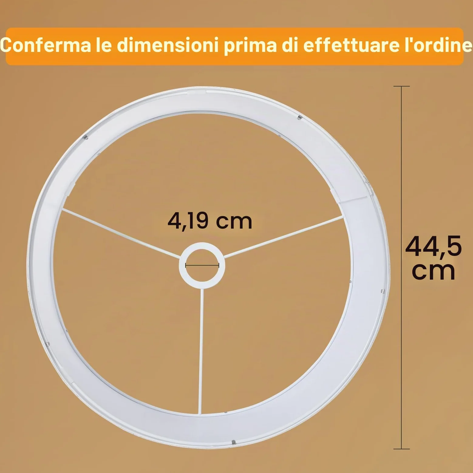 OUTON Beige Grande Paralume per Lampade da Terra, 44,5cm Alto x 44,5cm | Basso x 25,4cm Altezza, Facile da Montare, Paralumi a Forma di Tamburo in Lino per Lampade da Tavolo e Lampade da Comodino