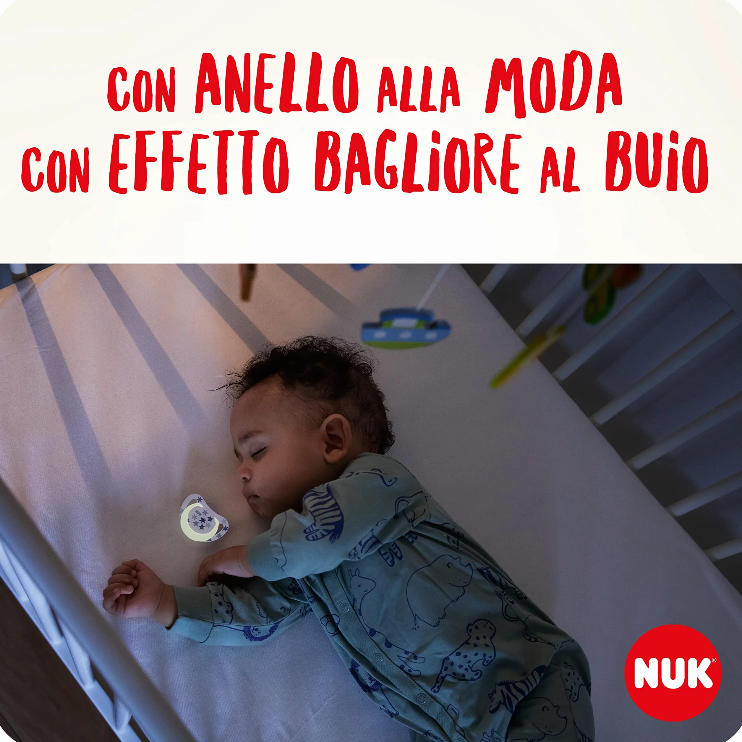 NUK Star Day & Night Ciuccio 18-36 Mesi 4 Pezzi Silicone Senza BPA Glow-In-The-Dark Koala