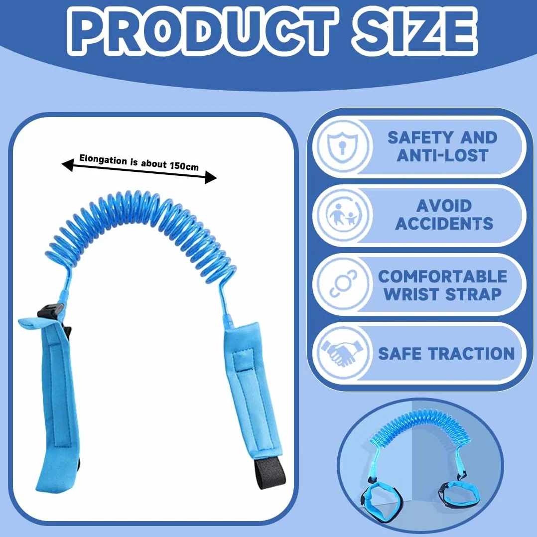 KYLOS Guinzaglio di Sicurezza per Bambini, 1.5M Anti-Perso Blu