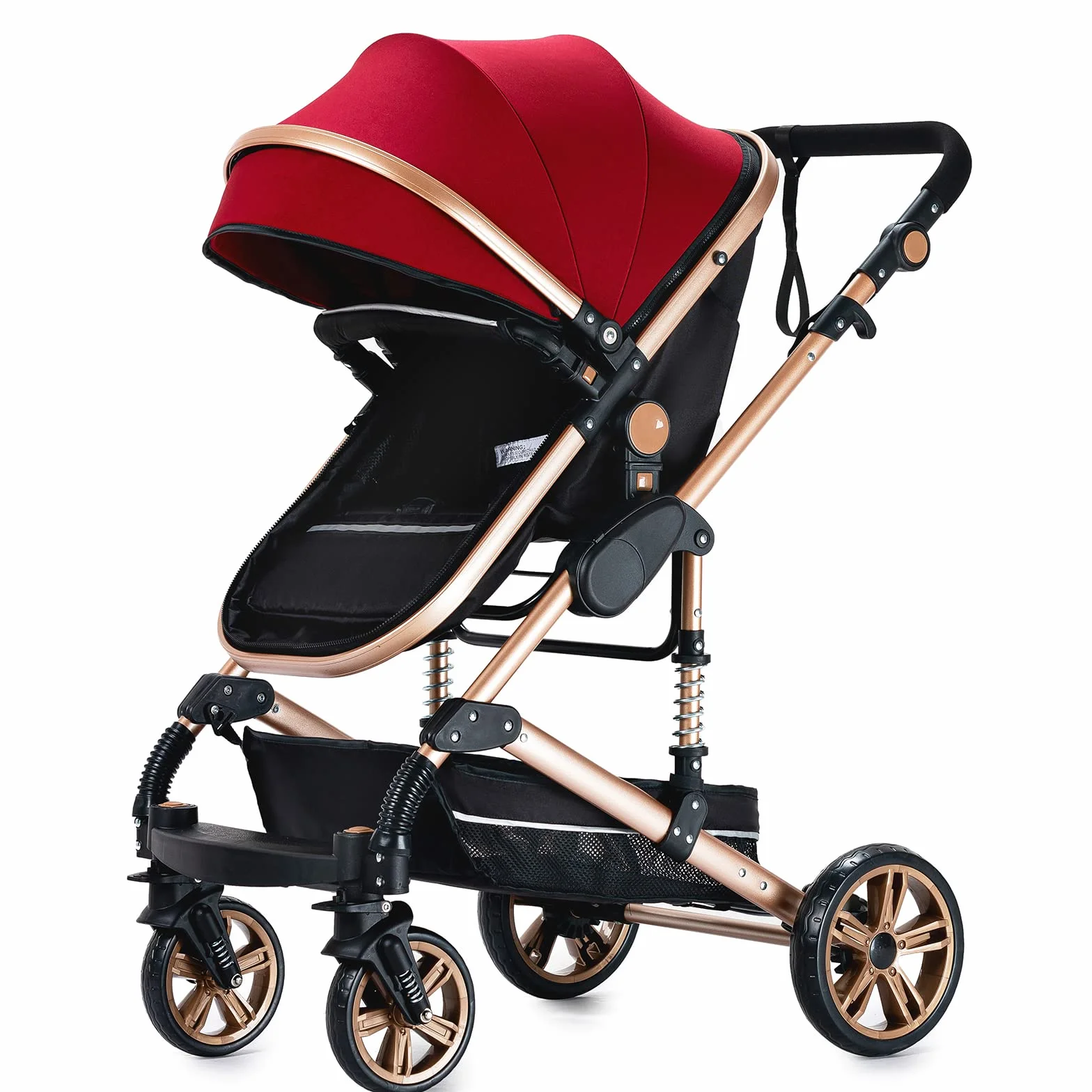 Magic ZC Passeggino Trio 3 in 1, Carrozzina Neonati Pieghevole Portatile, Spinta Reversibile a Due Vie (rosso 739)