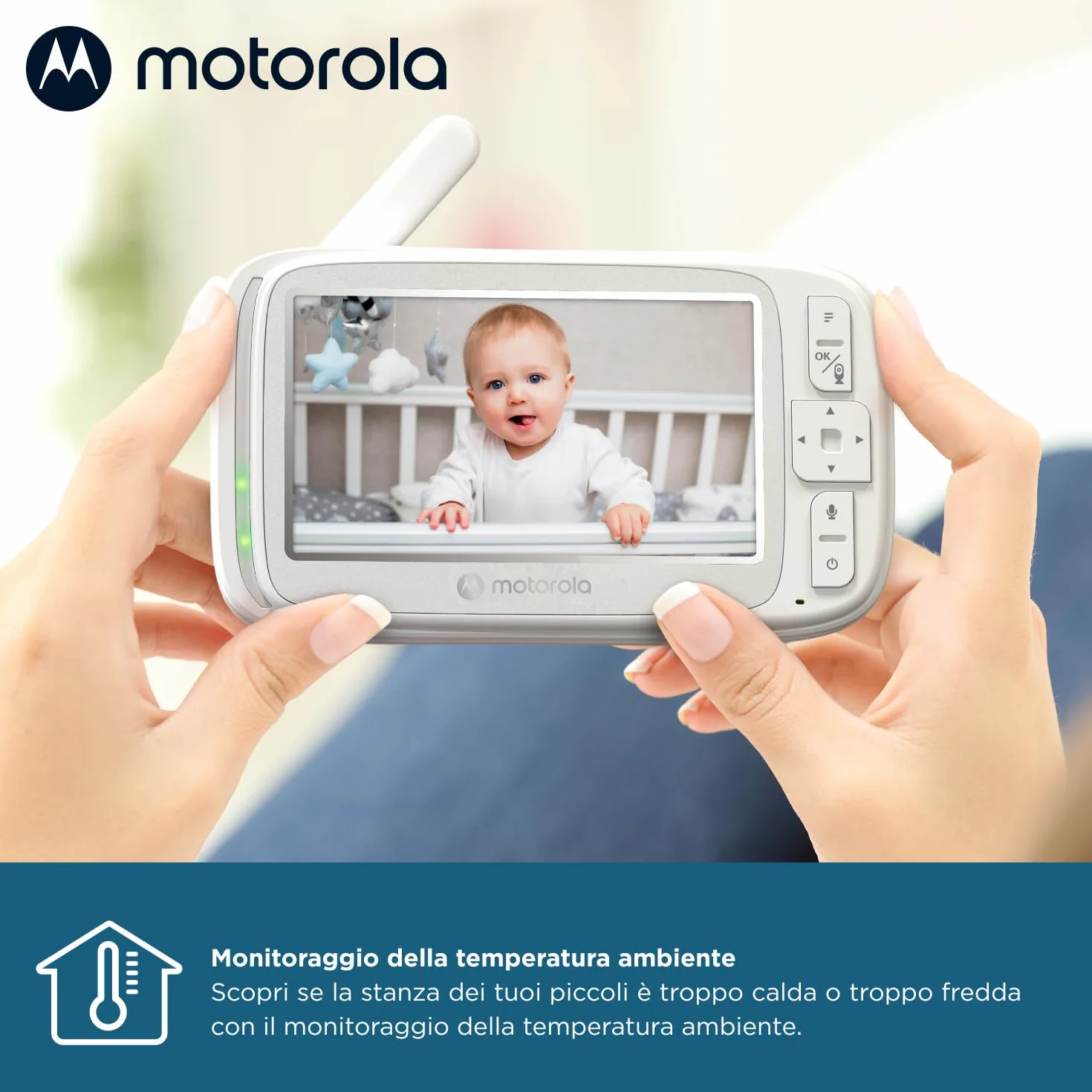 Motorola VM75 Baby Monitor z kamerą 5-calowy ekran rodzicielski noktowizor zoom cyfrowy