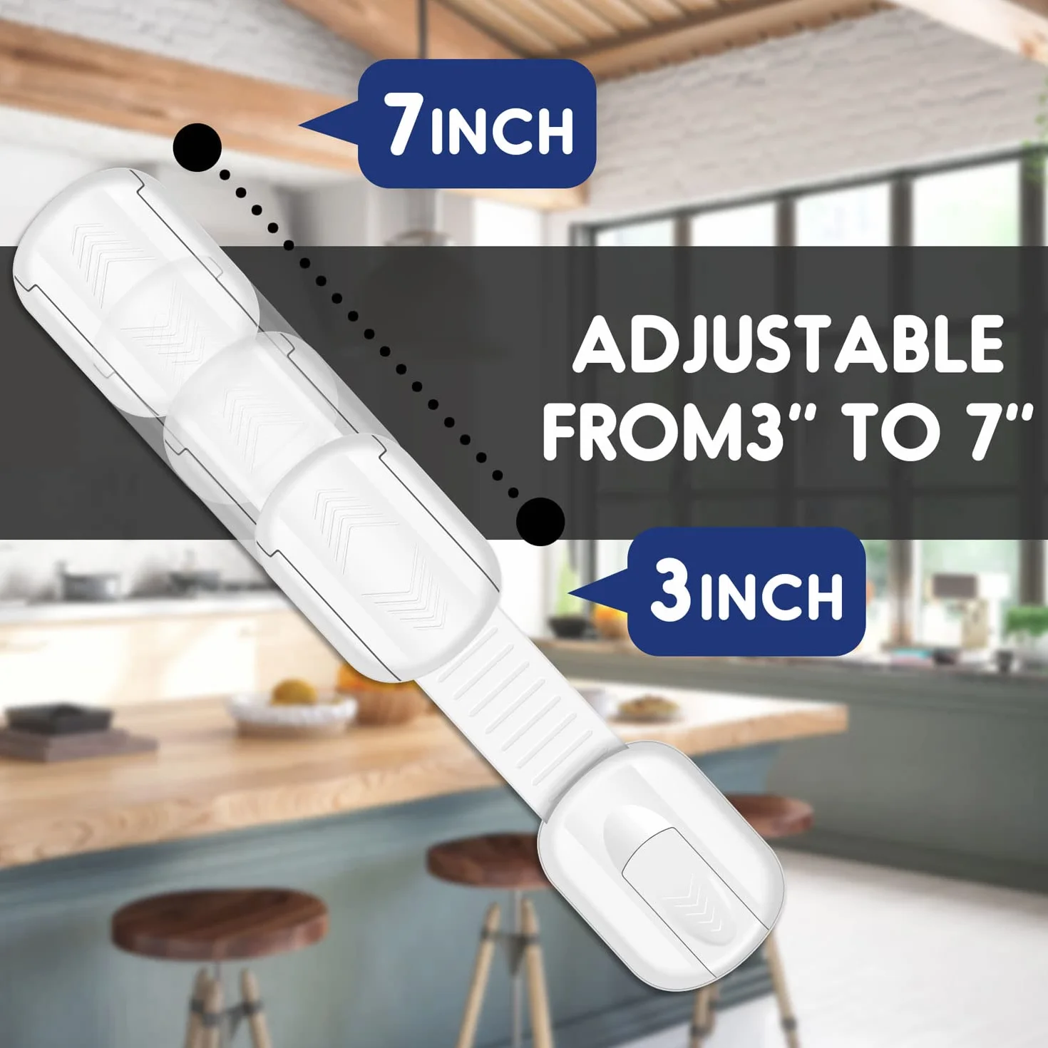 Sicurezza Cassetti Bambini Chiusure per Armadietto Cassetto Armadio Frigorifero Blocca Cassetti con Adesivo Bianco