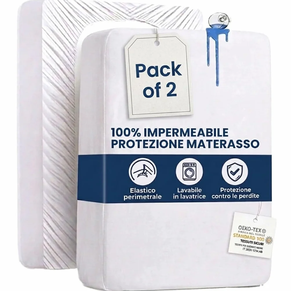 Coprimaterasso Culla Impermeabile 70x140 con Angoli 2 Pezzi