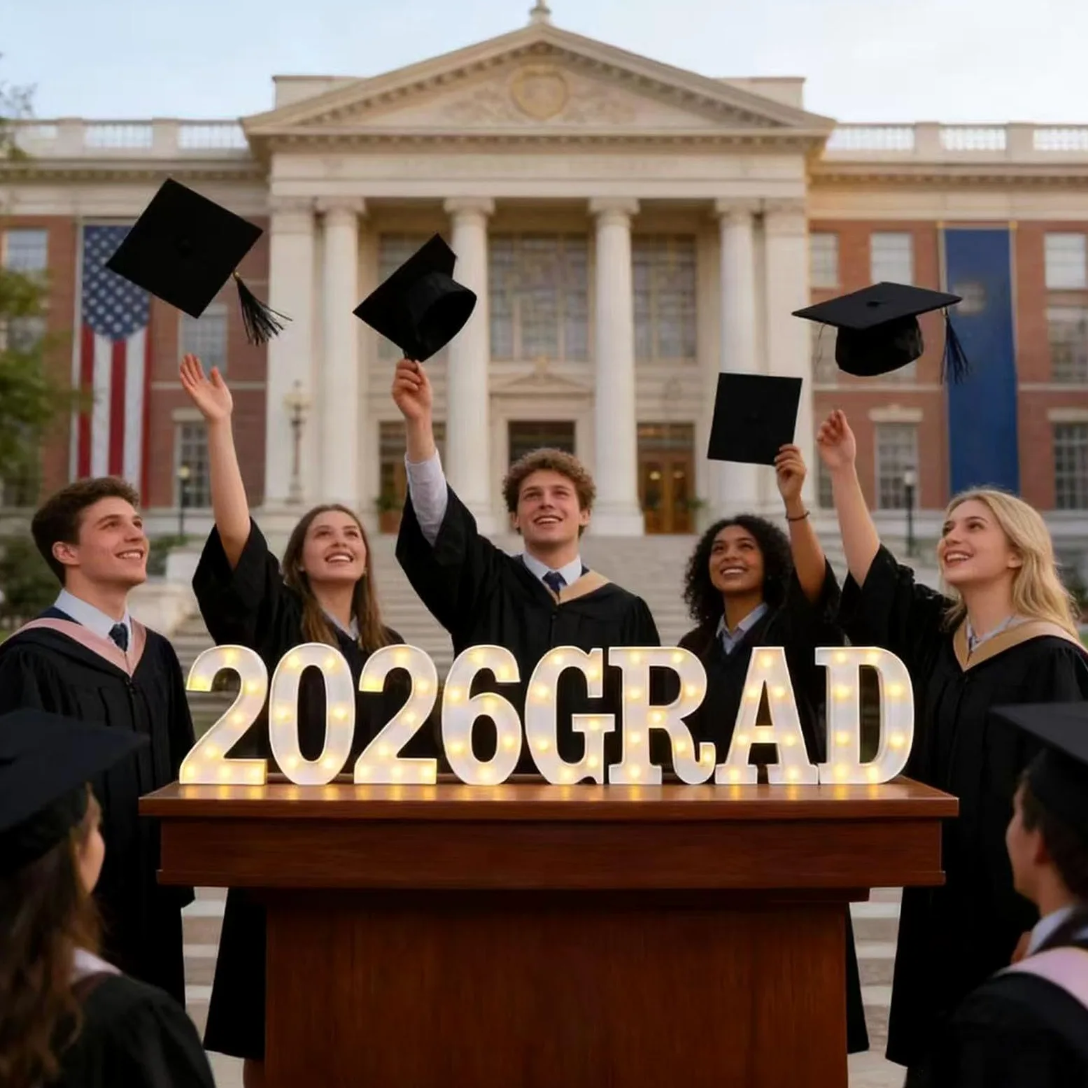 Decorazioni per Graduazione 2026 Insegna luminosa a batteria | Decorazioni Laurea LED da Interno per Interni/Esterni, Camera da , Tavolo