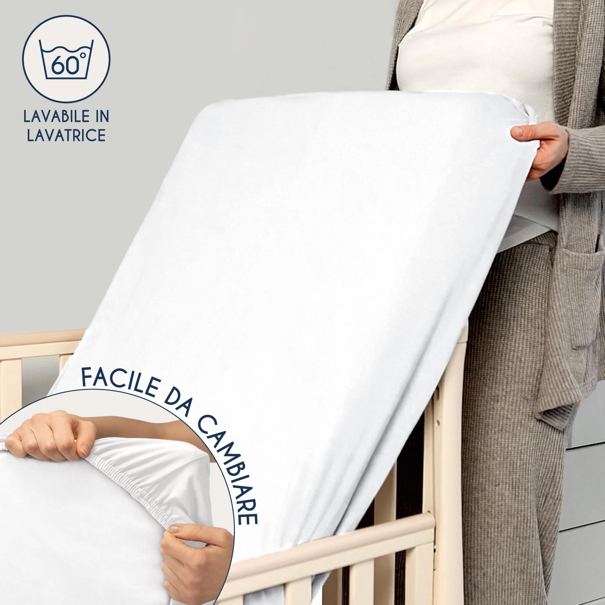Dreamzie Lenzuolo con Angoli Cotone Bambini 60x120 70x140 Oeko Tex Bianco