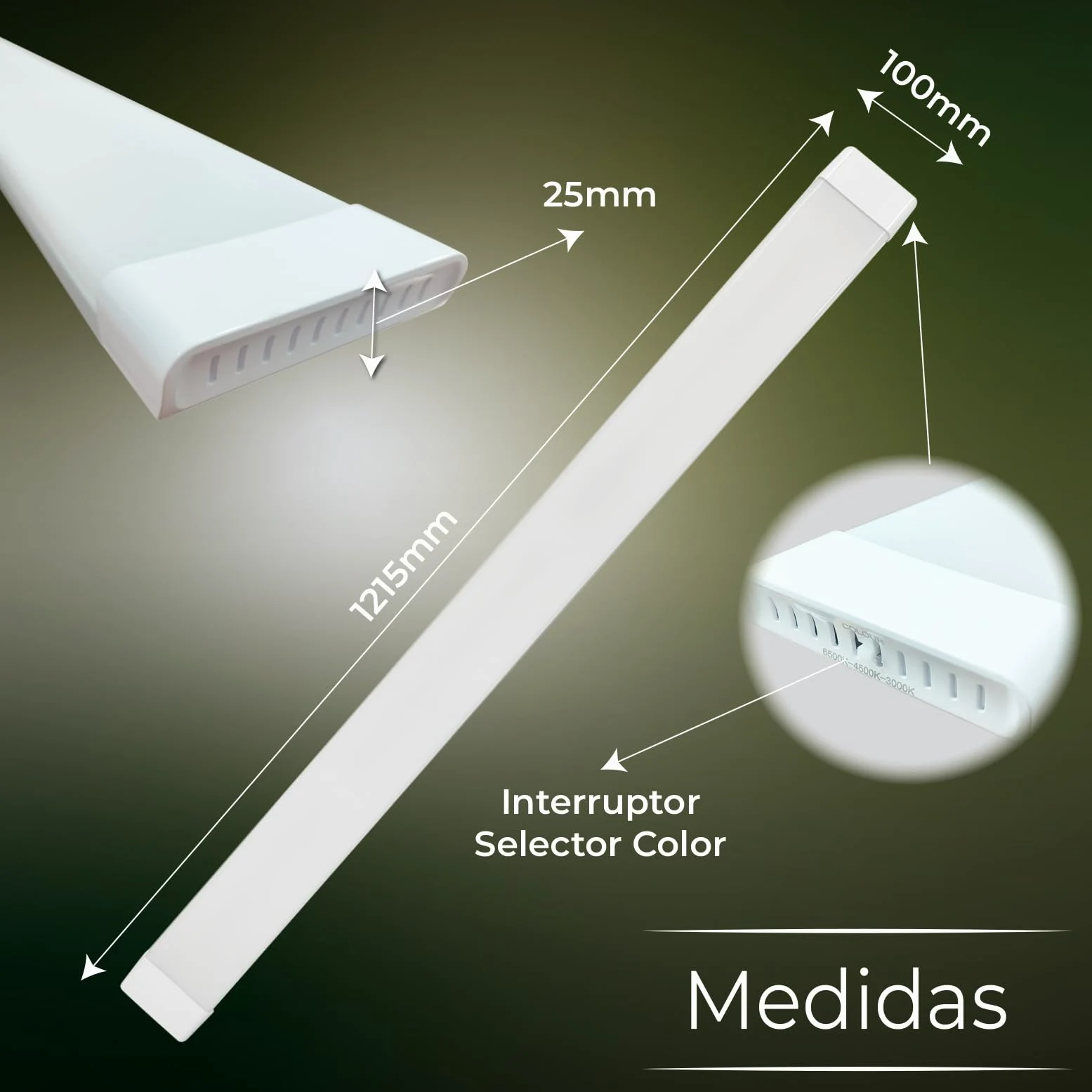 LED ATOMANT Plafoniera LED Lineare 120cm 90W CCT 3000-6500K 8500lm | Con selettore di colore CCT