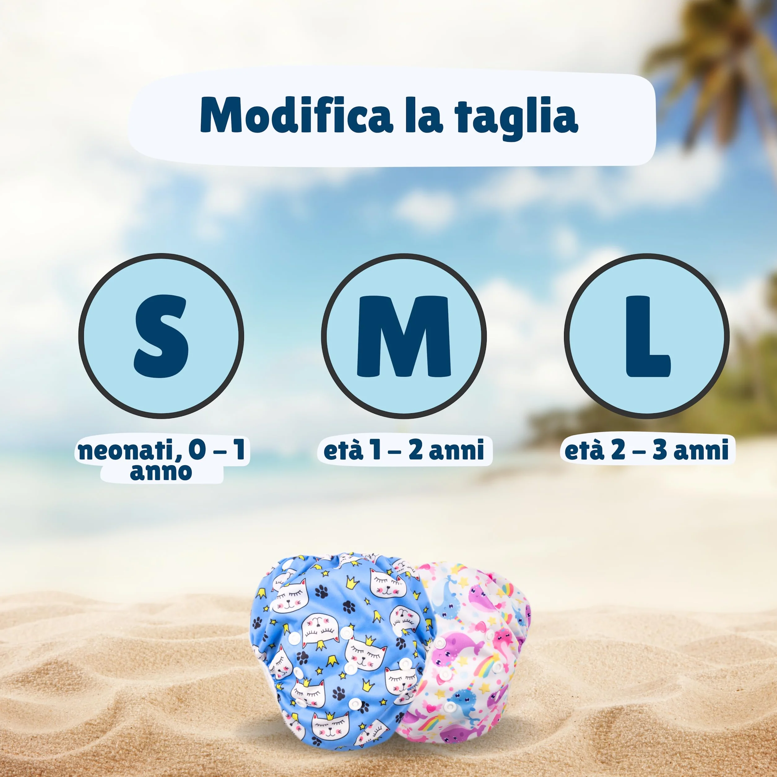 Pannolini Costumino Contenitivo Neonata per Piscina e Mare Lavabile Riutilizzabile Regolabile fino a 2 anni con Borsetta Impermeabile