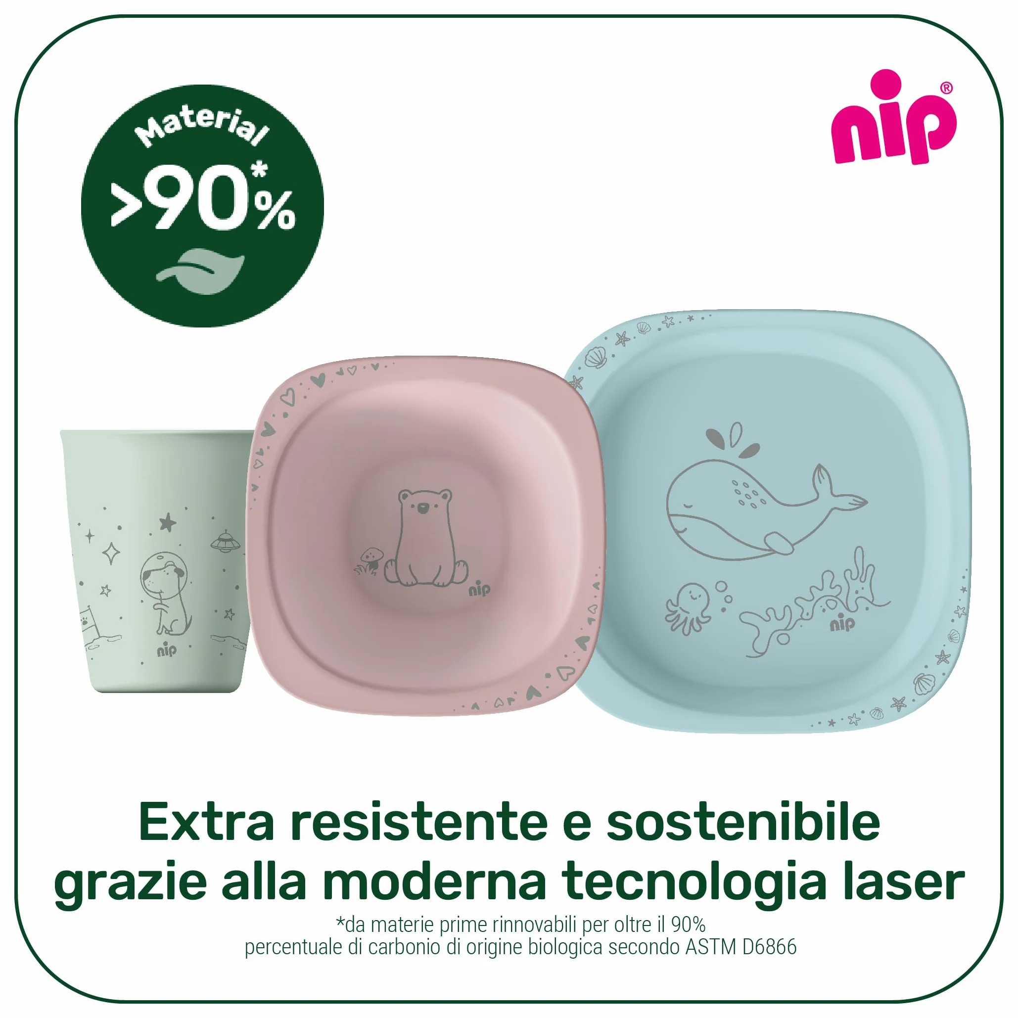 Bicchiere Sostenibile Resistente Bordo Arrotondato per Bambini 12 Mesi Ergonomico 90% Rinnovabili 2 Pezzi Rosa