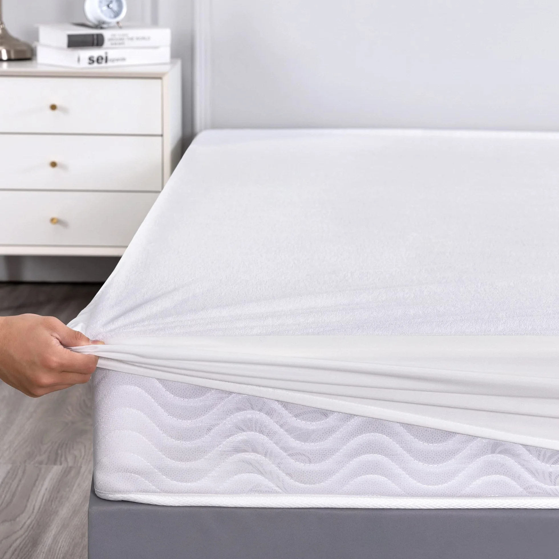 Coprimaterasso Impermeabile per Lettino Neonati 60x120 cm H18cm Anallergico Antiacaro Antibatterico