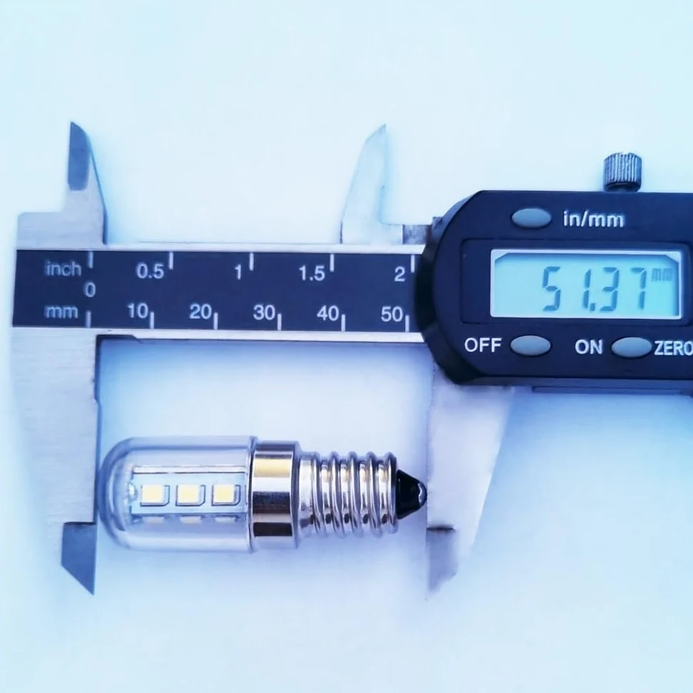YXJX low voltage bulbs, Confezione da 50, LED luce frigorifero DC5V/12V/24V/48V T18S E12/E14/E17 2W mini luce illuminazione domestica(6500K cool white,E12 48V)