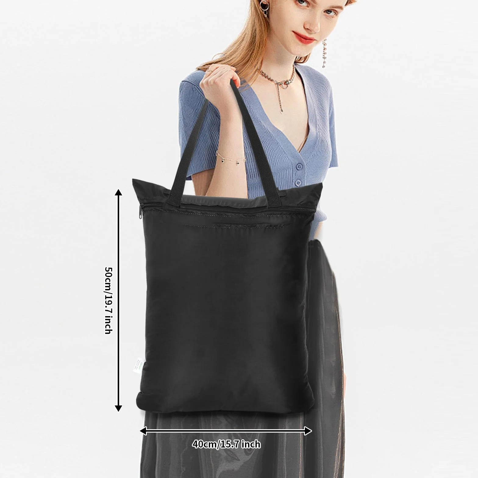 OTraki Sacchi da Biancheria Impermeabile da viaggio 40x50cm 2 Pezzi Pieghevole Wet Bag Nero
