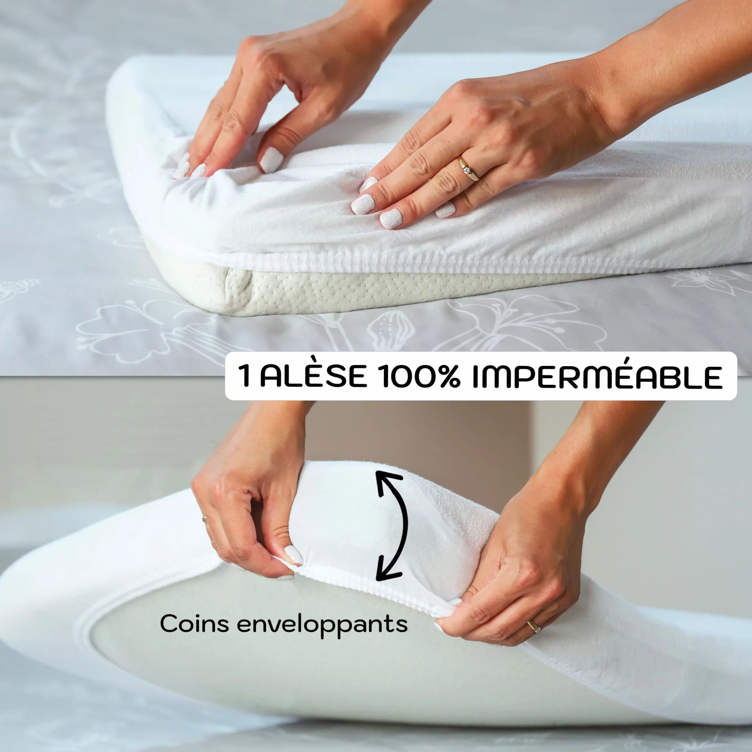 Coprimaterasso Culla 100% Impermeabile Oeko-Tex 40x80 cm 2 Pezzi