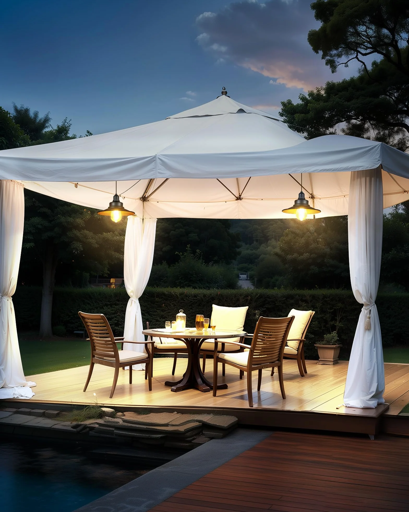 Lampada Solare Universale per Interni ed Esterni, Semplice Interruttore a Catenella, Lampadario Solare Impermeabile IP65, Adatta per Balcone, Gazebo, Garage - 2 Pezzi