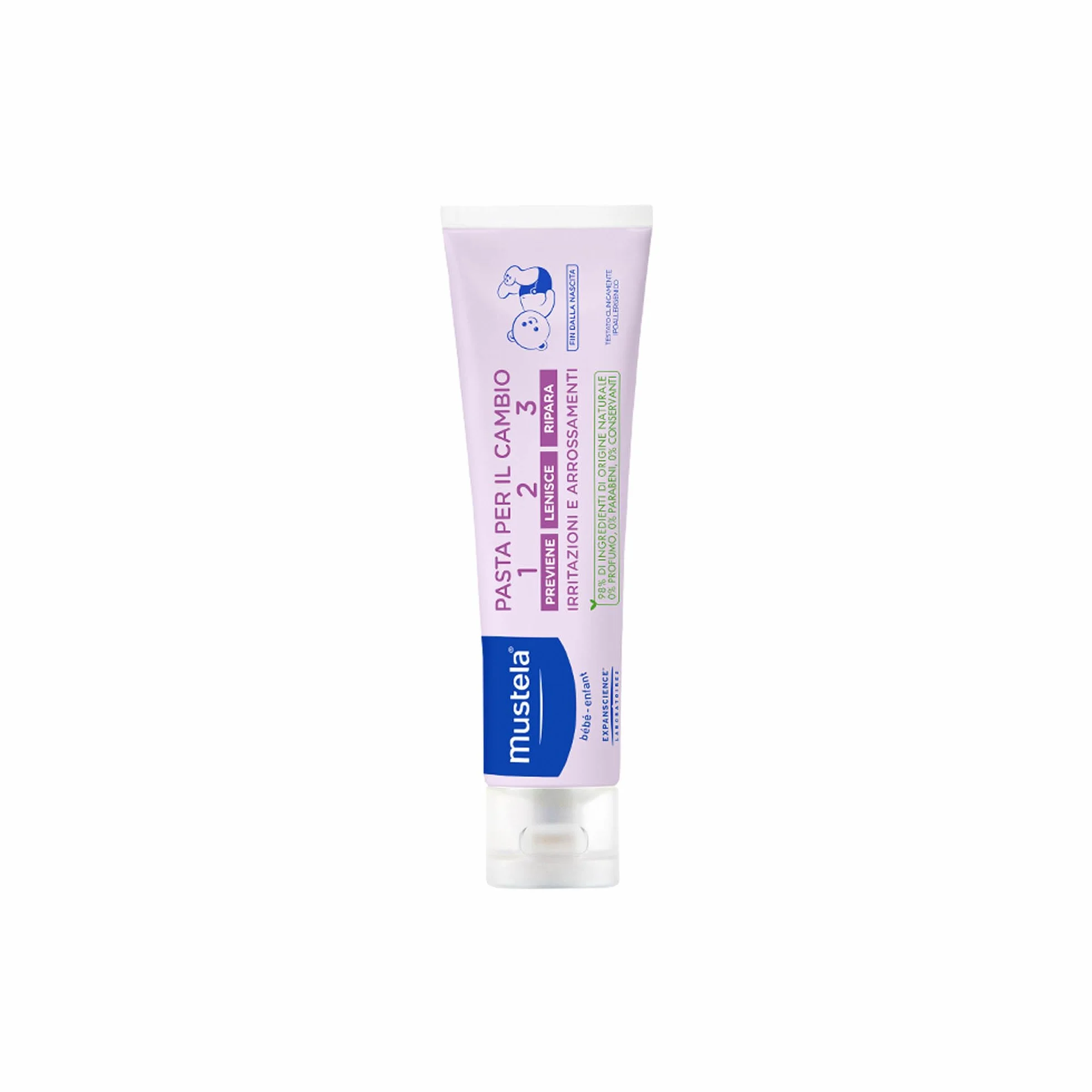 Mustela Pasta Cambio Crema Pannolino con Perseose d'Avocado BIO 150ml - Previene e Lenisce Arrossamenti 98% Ingredienti Naturali