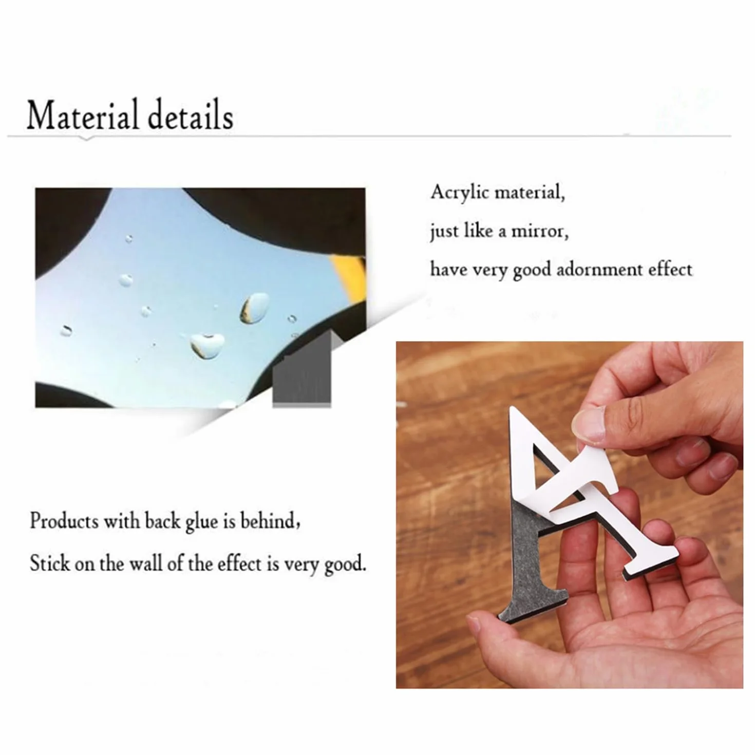 3D Acrilico Specchio Adesivi Da Parete 26 Lettere Cuore Forma Arbitrale Decor per Home