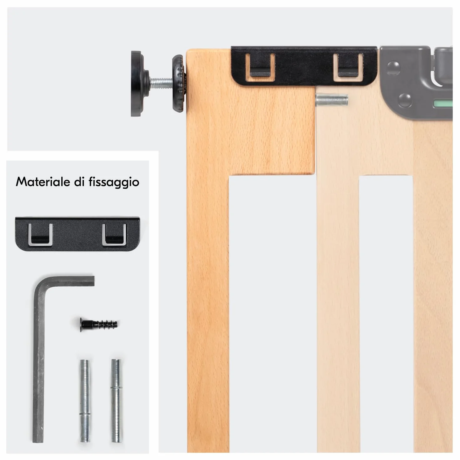 hauck Estensione da 9 cm Compatibile con Cancelletto di Sicurezza Clear Step Easyclose Eco, Legno di Faggio, Accessorio per Cancellino Bambini e Cani