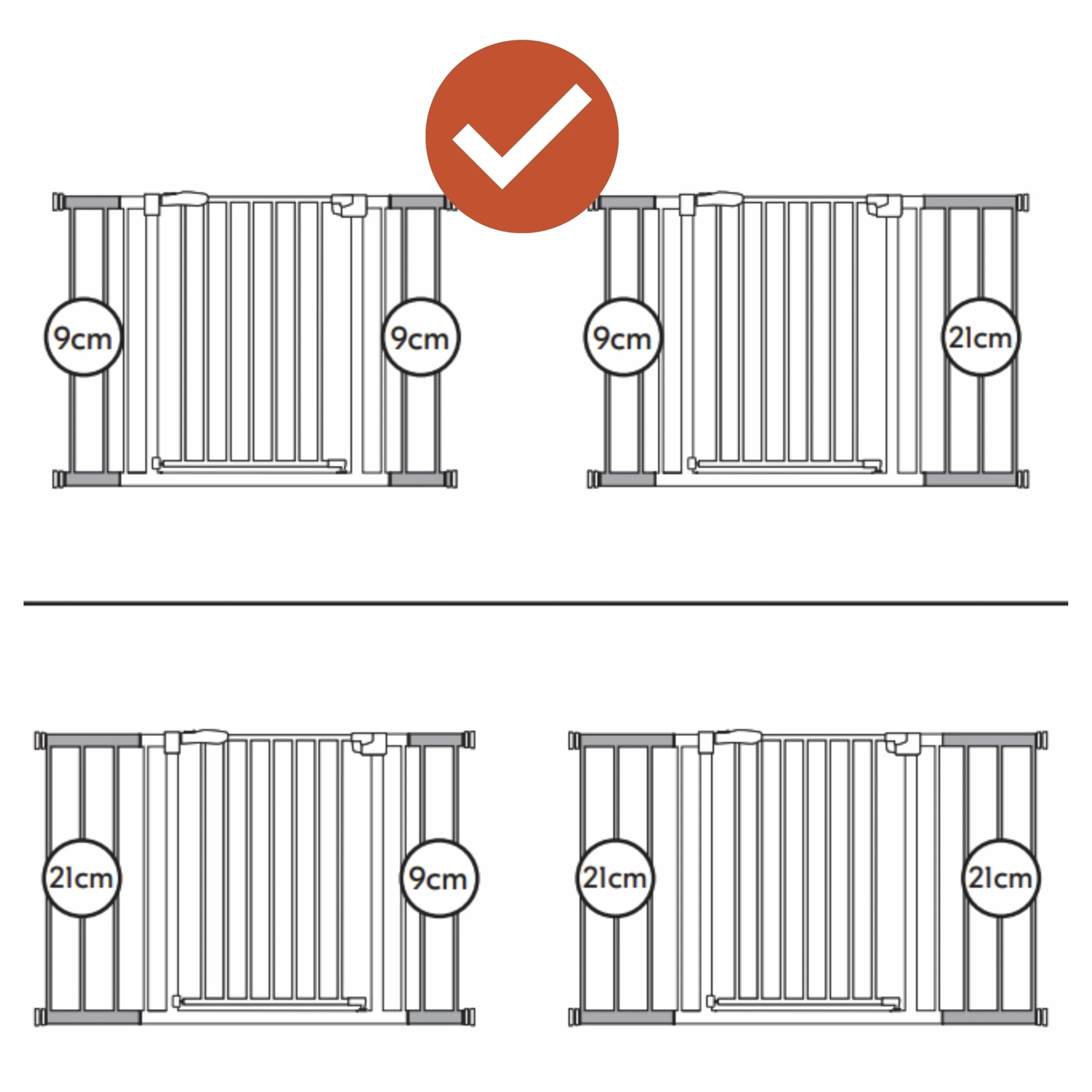 Hauck Estensione da 21 cm Nero Compatibile con Cancelletto di Sicurezza Open N Stop 2 Clear Step 2 Autoclose N Stop 2 Accessorio per Cancellino per Bambini e Cani Solo per Interno
