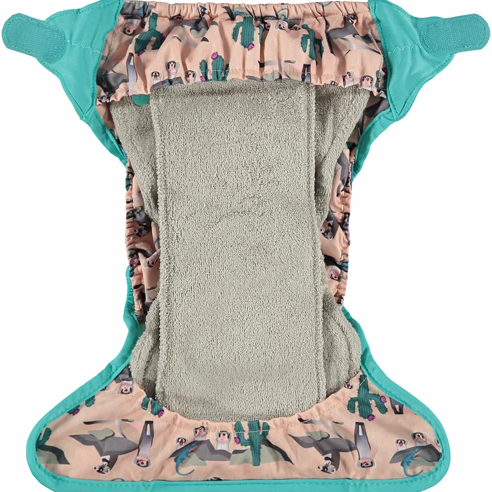 Pannolino in bambù con chiusura Aplix taglia unica dalla nascita al vasino design Furetto