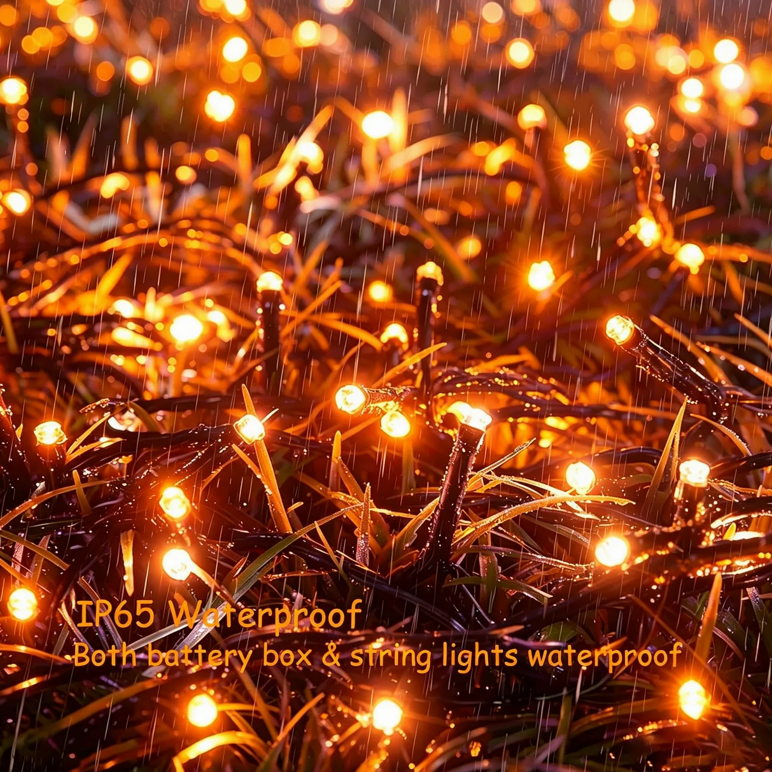 Confezione da 400 luci LED per Halloween, funzionamento a batteria, luci arancioni con timer e 8 modalità, impermeabili, decorazioni per Halloween, per interni ed esterni, patio, feste