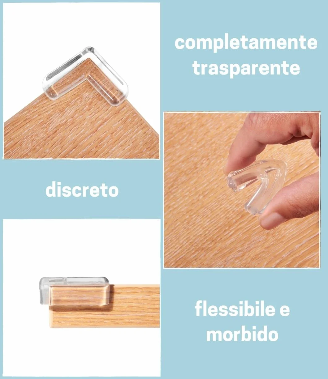 Haus Projekt Protezione adesiva per gli angoli mobili 8 pezzi trasparente resistente agli urti