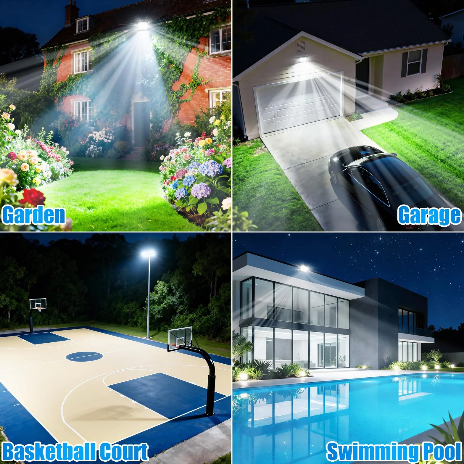 200W Faretto LED da Esterno, 20000LM Faretti LED per Esterni, Super 6500K Luce Bianca Fredda, IP65 Impermeabile Faretto da esterno per Veranda,Cortili,Parcheggio,Garage,Parco,Giardino