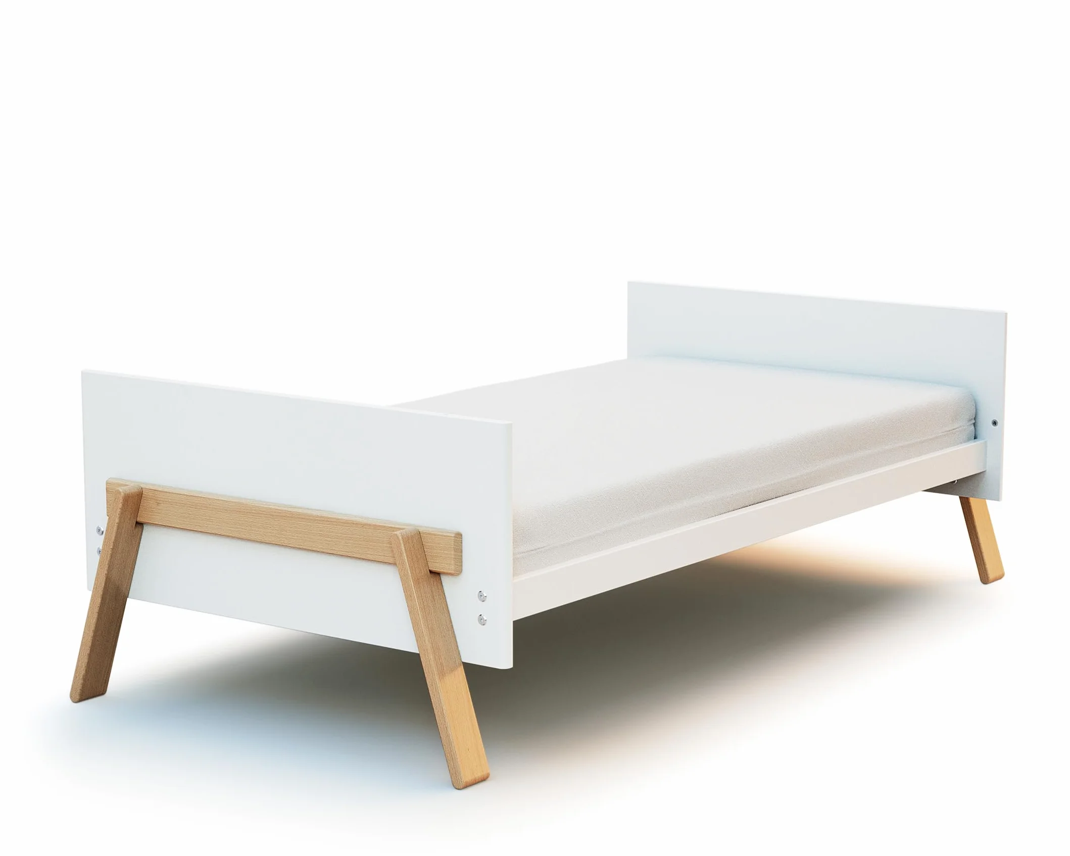Cameretta completa evolutiva bambini CANAILLE Bianco Faggio natural 70 x 140