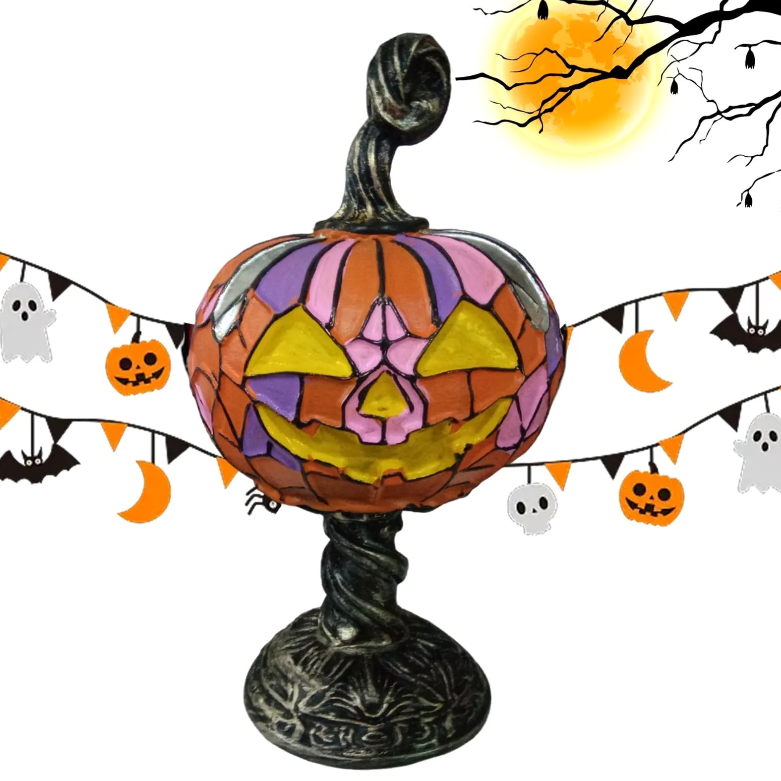 Generico Lampada a forma di di Halloween Luce LED Halloween Per Comodino | Lampada Da Scrivania Per Creare Atmosfera Autunnale Nella Casa Soggiorno Camera E Feste Halloween