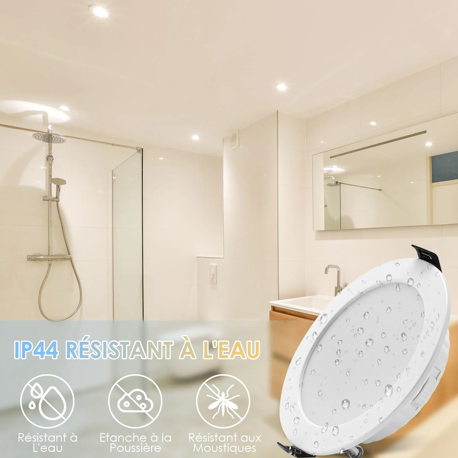 Faretti Led da Incasso per Cartongesso 7W 700 Lumen Faretti da Soffitto Risparmio Energetico 90%, Luci da Soffitto Interno 3000K-6000K Regolabile|IP44|CRI 83+|Foro Ø85-100mm Set di 6
