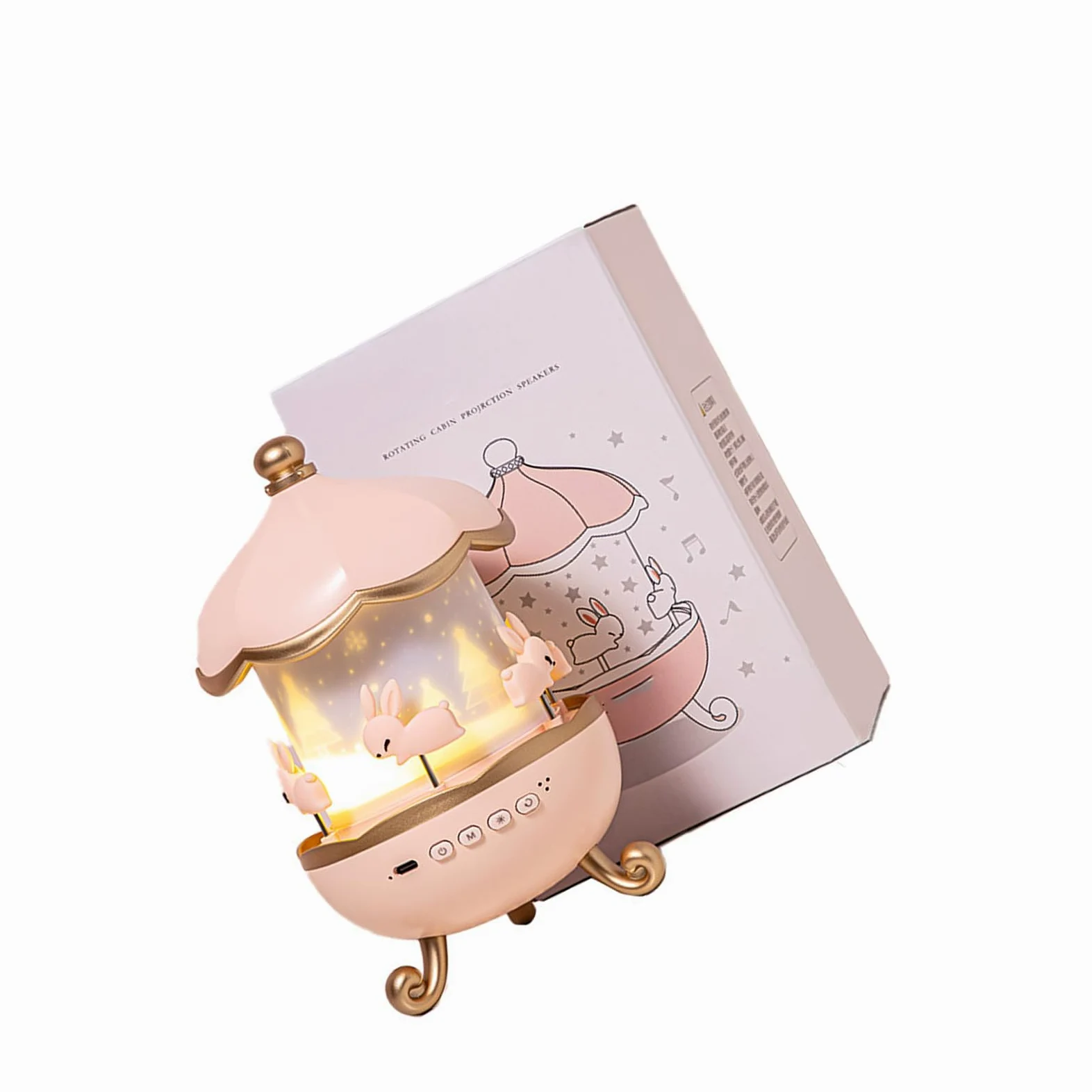 Proiettore stellare carillon portatile con batteria da 1200 mAh 12 effetti visivi coinvolgenti e luce notturna regolabile per la casa U Proiettore luce notturna stella musicale musicale Tema per da