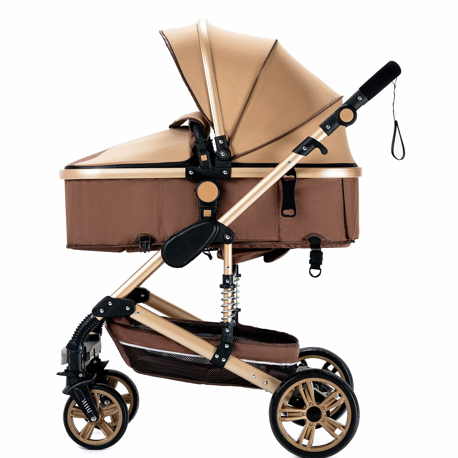 Passeggino Trio 3 in 1 Magic ZC Carrozzina Neonati Portatile Pieghevole Un Clic Spinta Reversibile beige