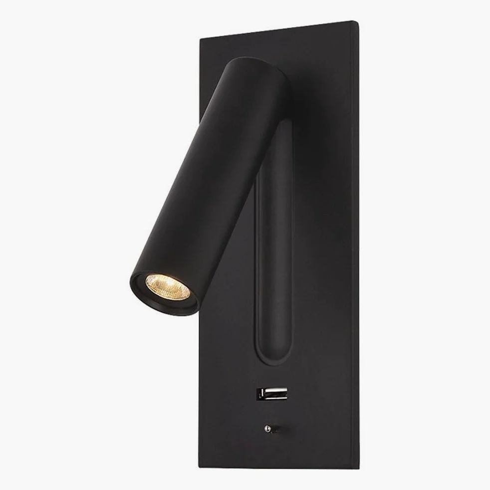 Luci da lettura a LED a parete, applique da incasso sul comodino Lampada da parete a LED con porta USB/interruttore, Faretti da parete girevoli Apparecchio notturno per camera da letto Soggiorno Hotel