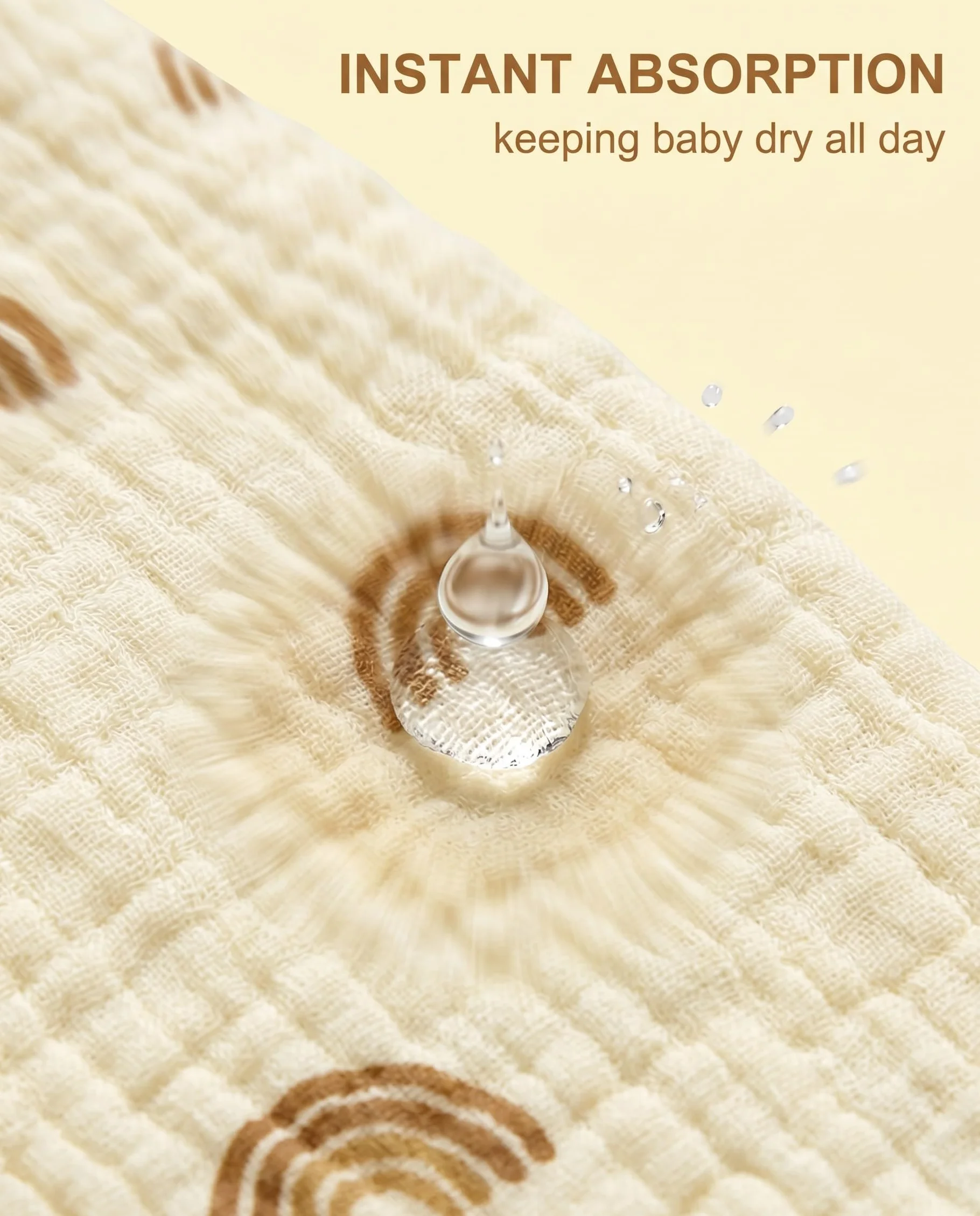 Bavaglini Neonato 100% Cotone Mussola Set Assorbenti Traspiranti Regolabili Orsetto Cuore Arcobaleno Koala