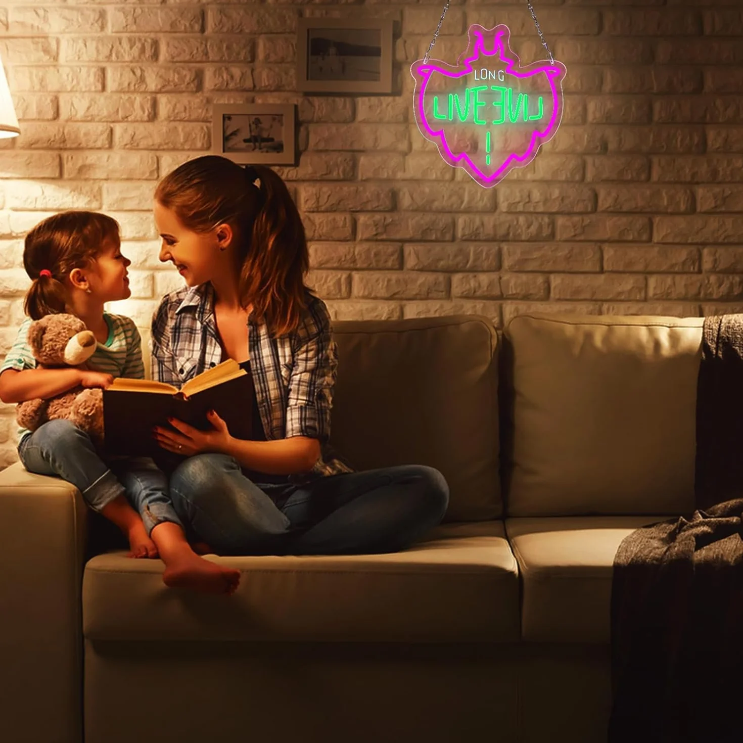 Descendants - Insegna al neon a LED Descendants per decorazione da parete e stanza, luce notturna USB per camera da letto, matrimonio, festa di compleanno