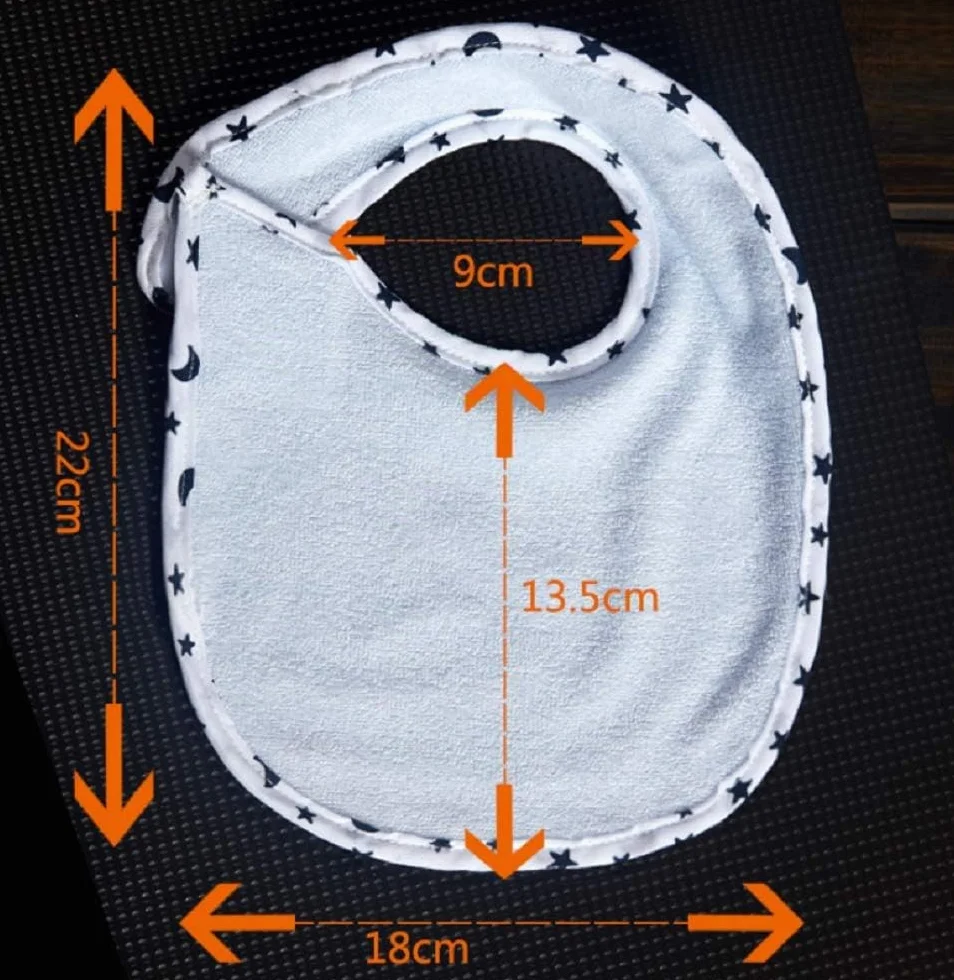 Set di 7 bavaglini morbidi a doppio strato 100% cotone assorbenti bianco