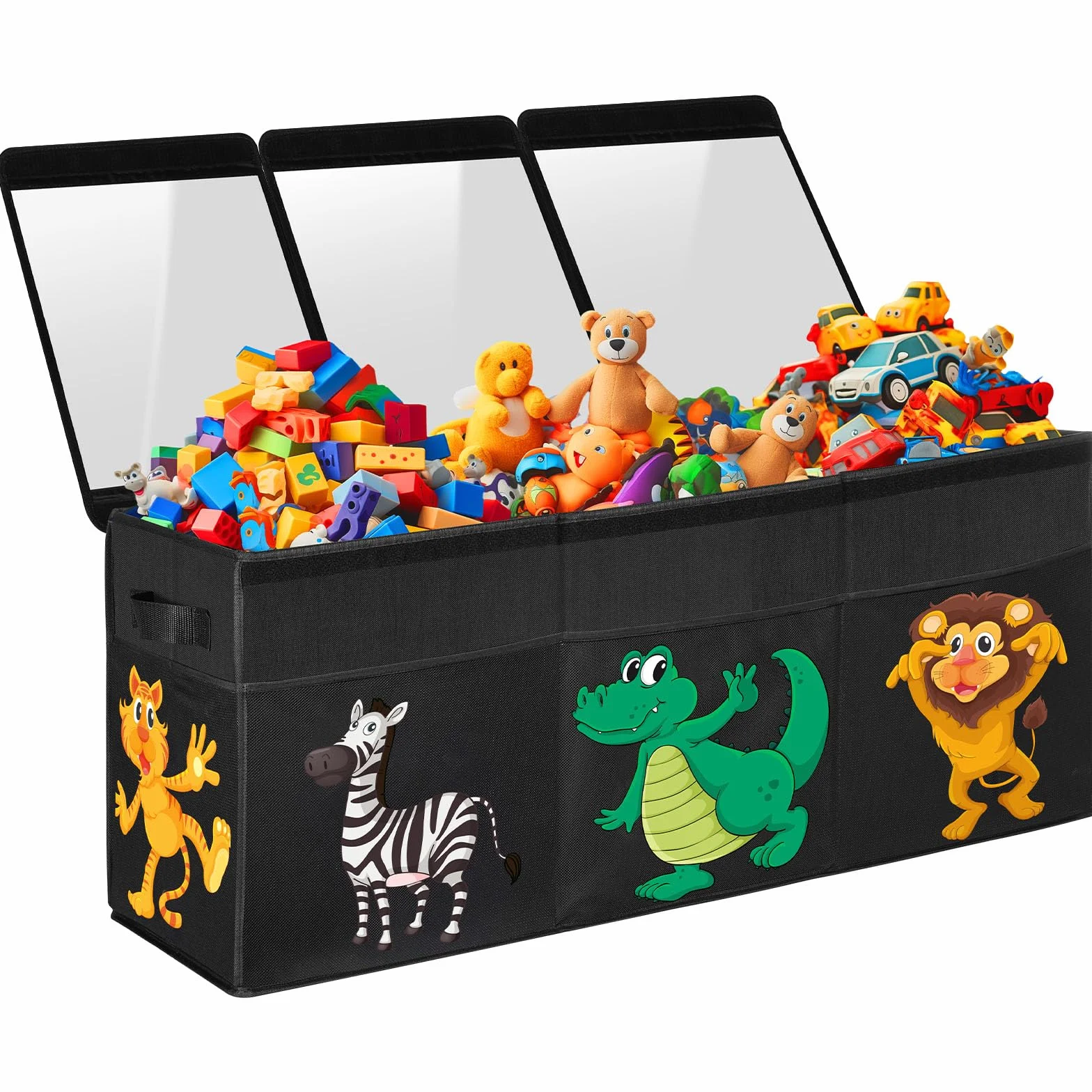 YOHOOLYO Porta Giochi Bambini Contenitori con Coperchio 123L, 94 x 41 x 32 cm Pieghevole