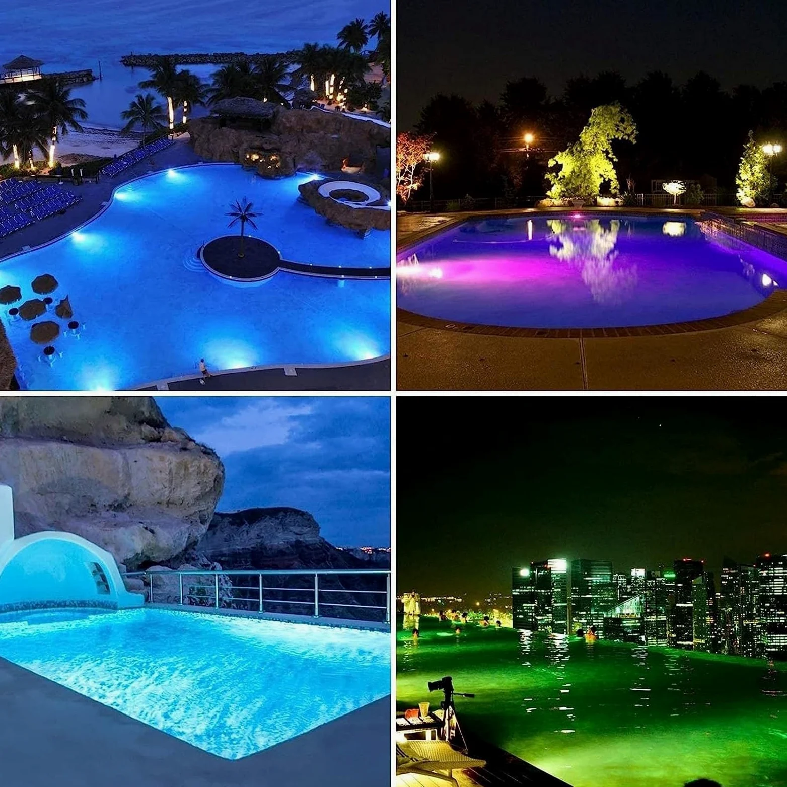 THEGA Faretto Subacquei - Faretti Piscina, Faretti PAR56 per Piscina, IP68 Impermeabili con Telecomando, Luci A LED Subacquee da 12 V per Laghetti, per Ville/Piscine Interrate(18W)