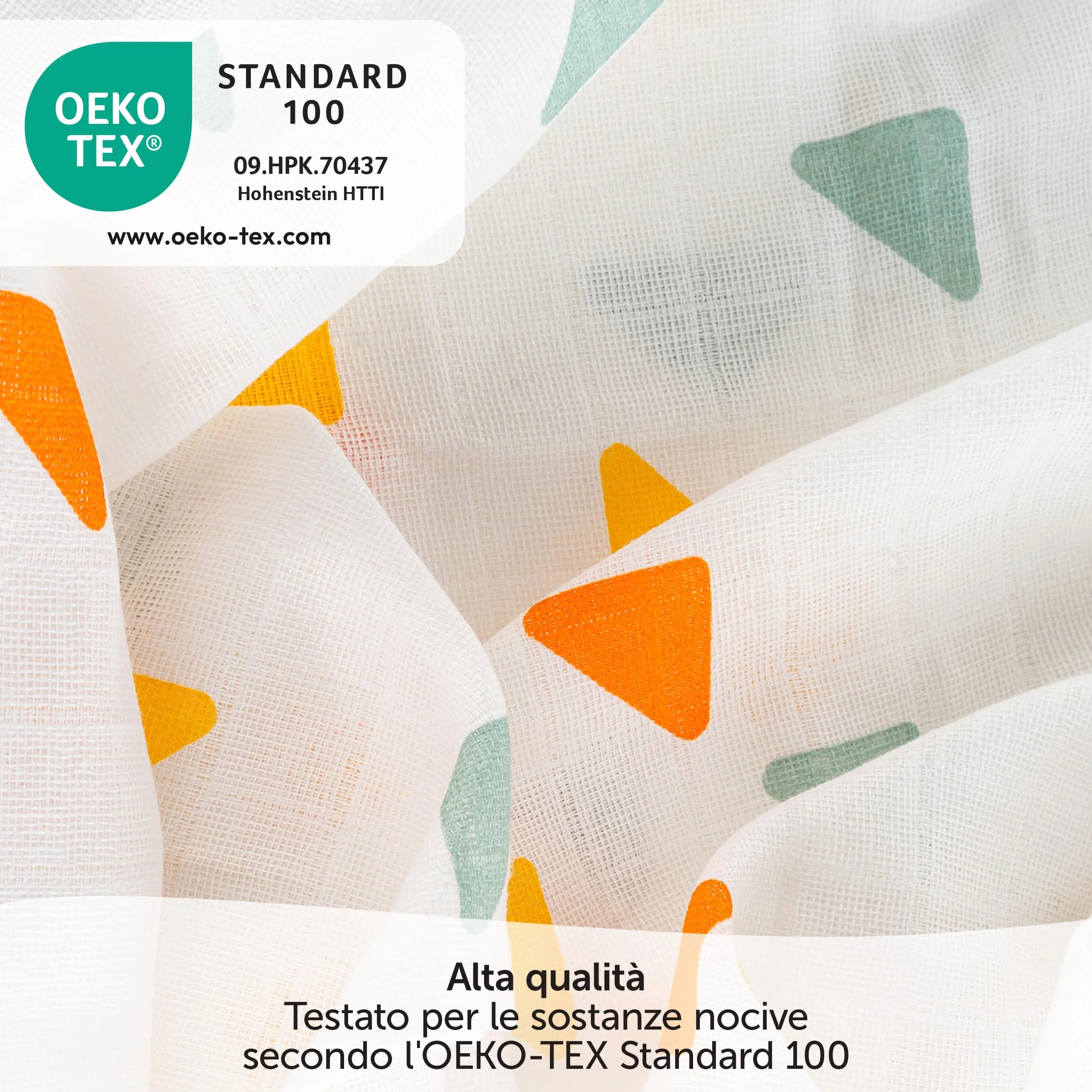 LaLoona pannolini di garza 70x70 cm 100% cotone Oeko-TEX 100 confezione 3 pezzi