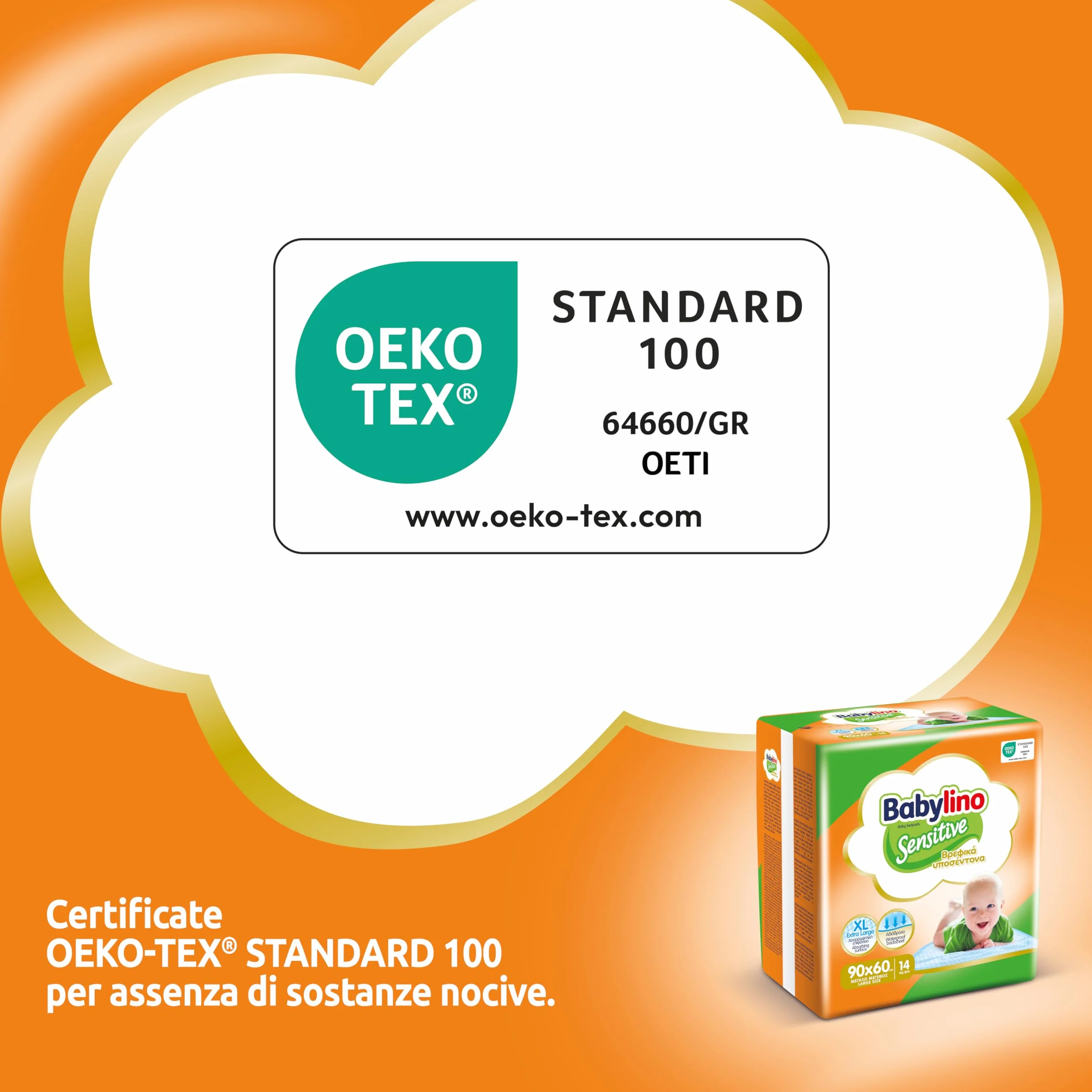 Babylino Sensitive Teli Cambio 90x60cm, 14 sztuk