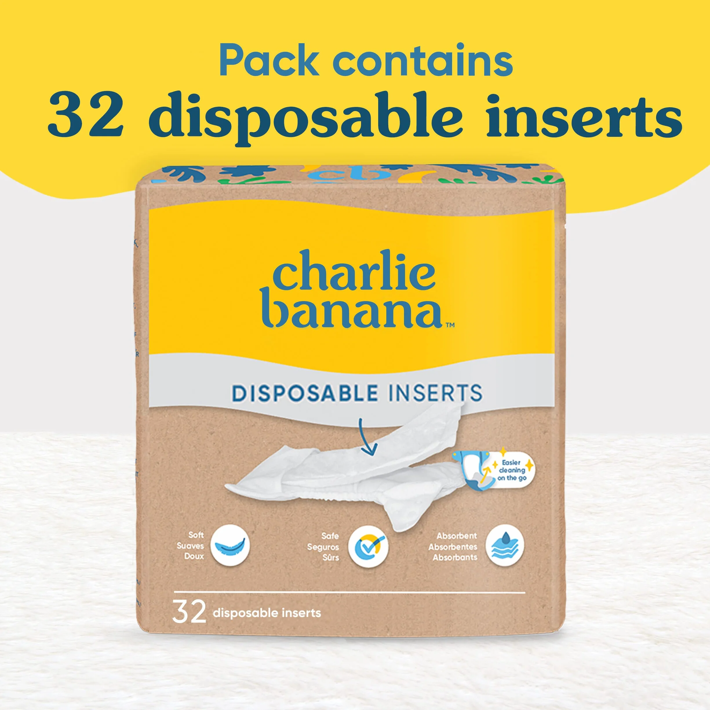 Charlie Banana Inserti assorbenti usa e getta per pannolini ibridi 32 pezzi
