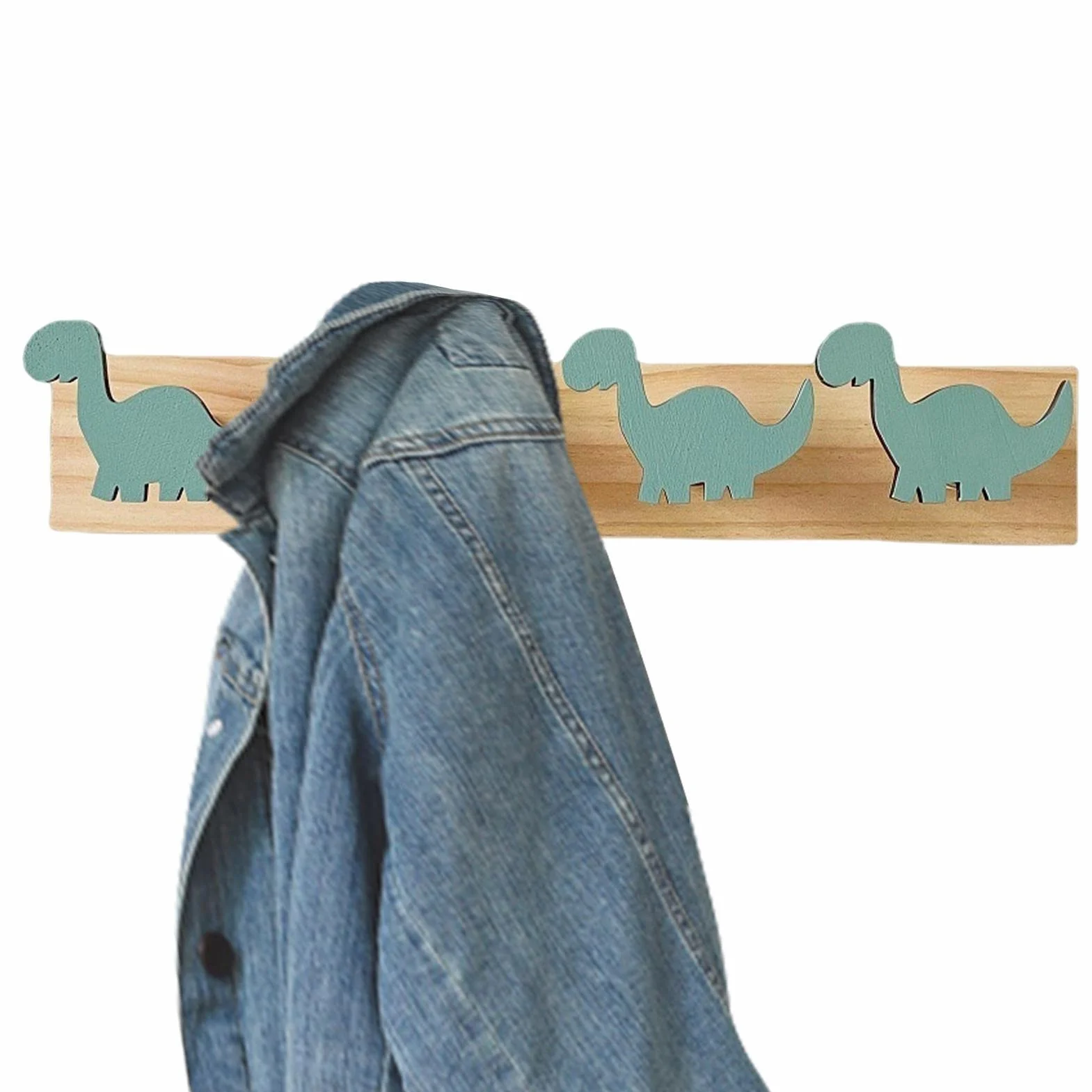 Attaccapanni da Muro Bambini in Legno con Dinosauro Appendiabiti per Cappelli Camera da Letto