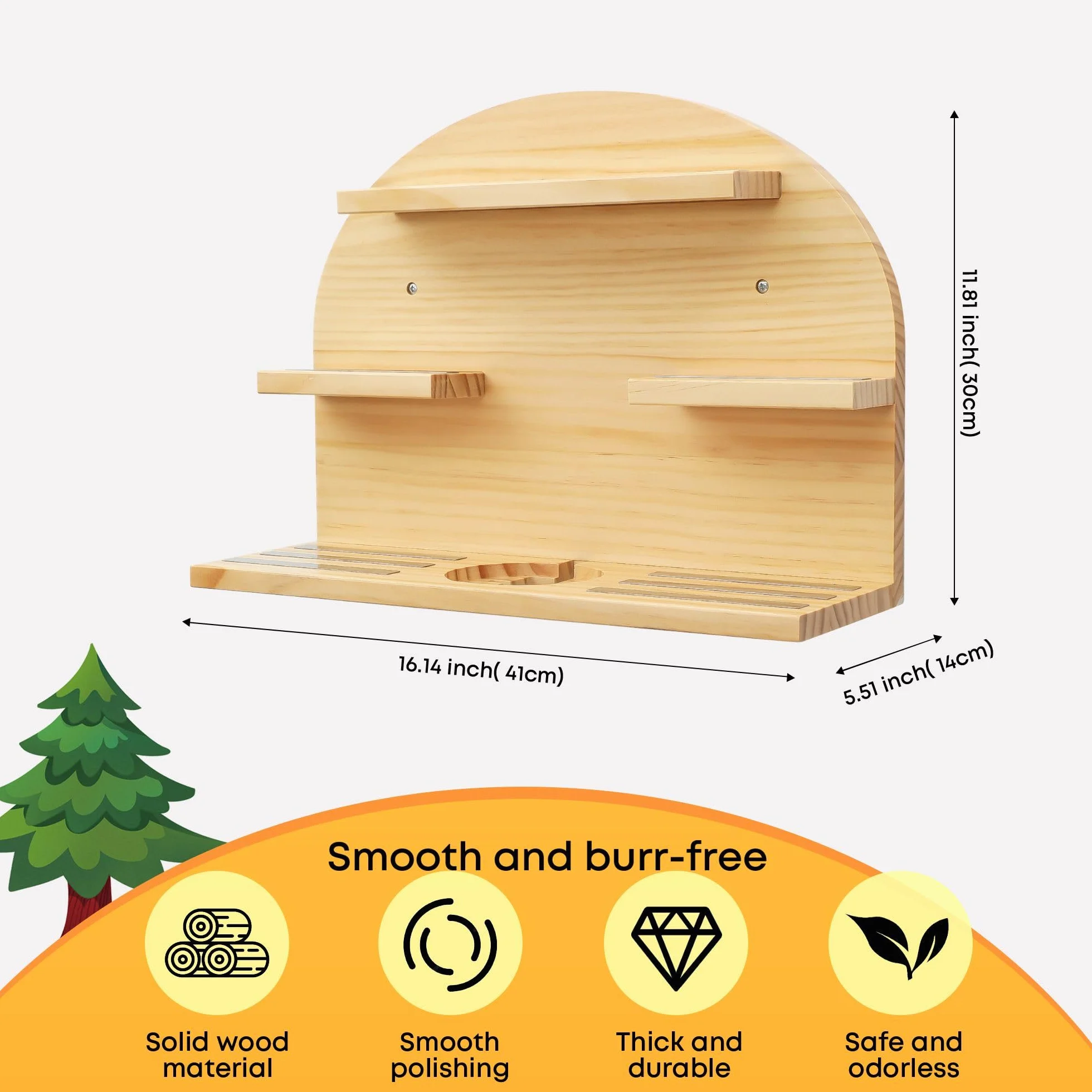 Scaffale magnetico per figure Tonie, scaffale da parete per Toniebox, organizer per personaggi acustici, legno di pino