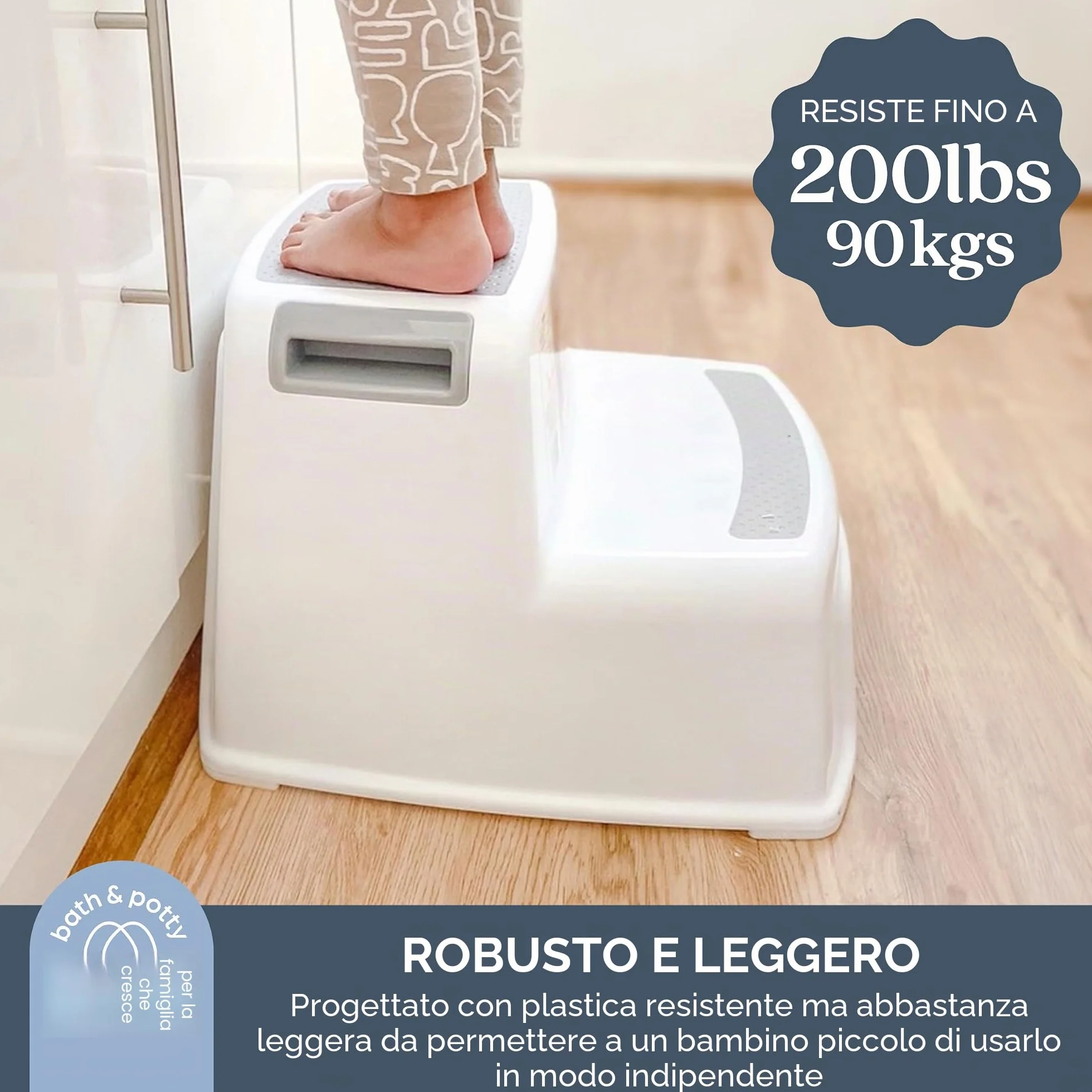 Dreambaby Sgabello Due Gradini Bianco Grigio