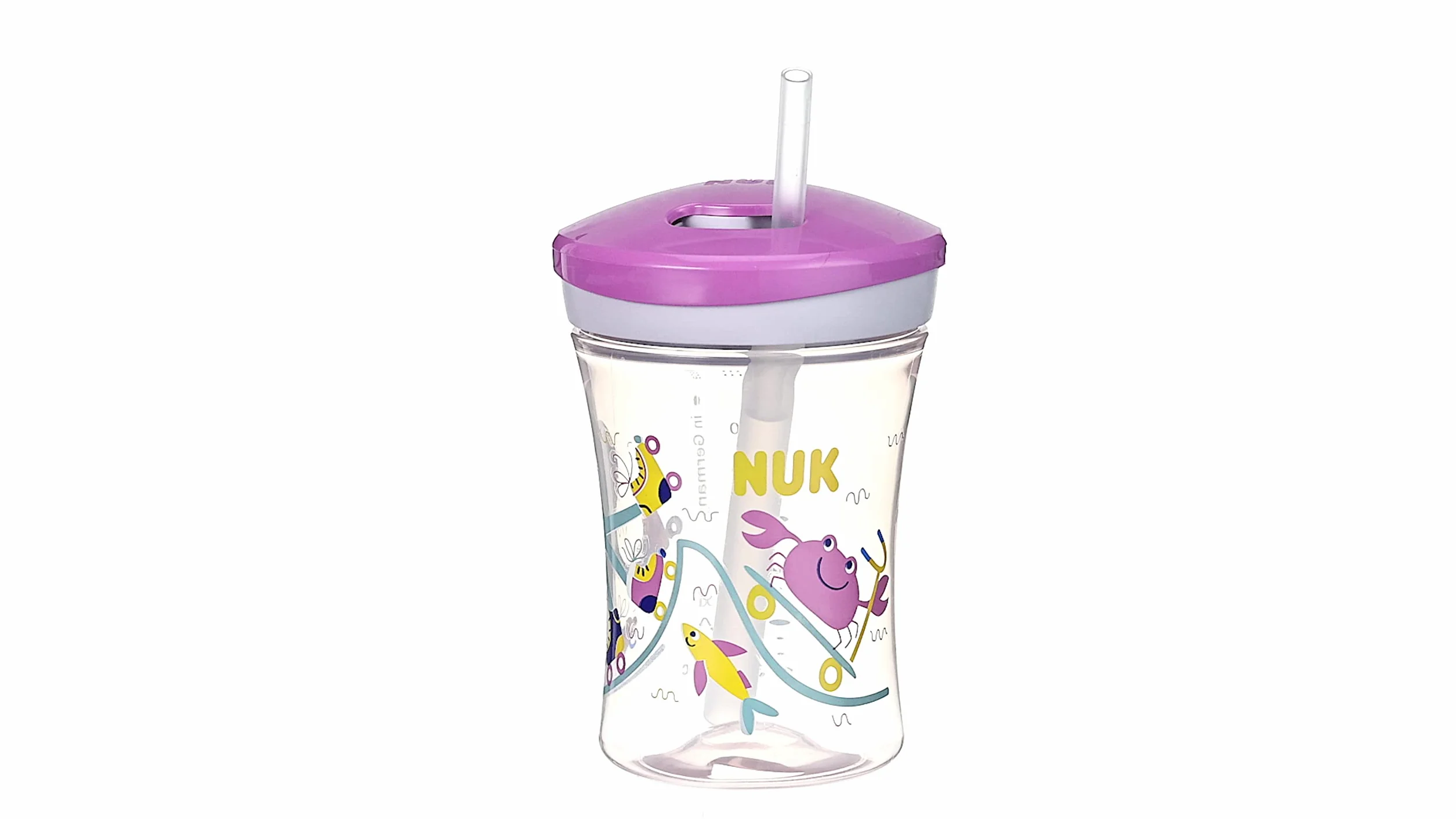 NUK 3-in-1 Set do nauki picia z kubkiem treningowym antykapiącym (6+ miesięcy) 230 ml Bez BPA fioletowy