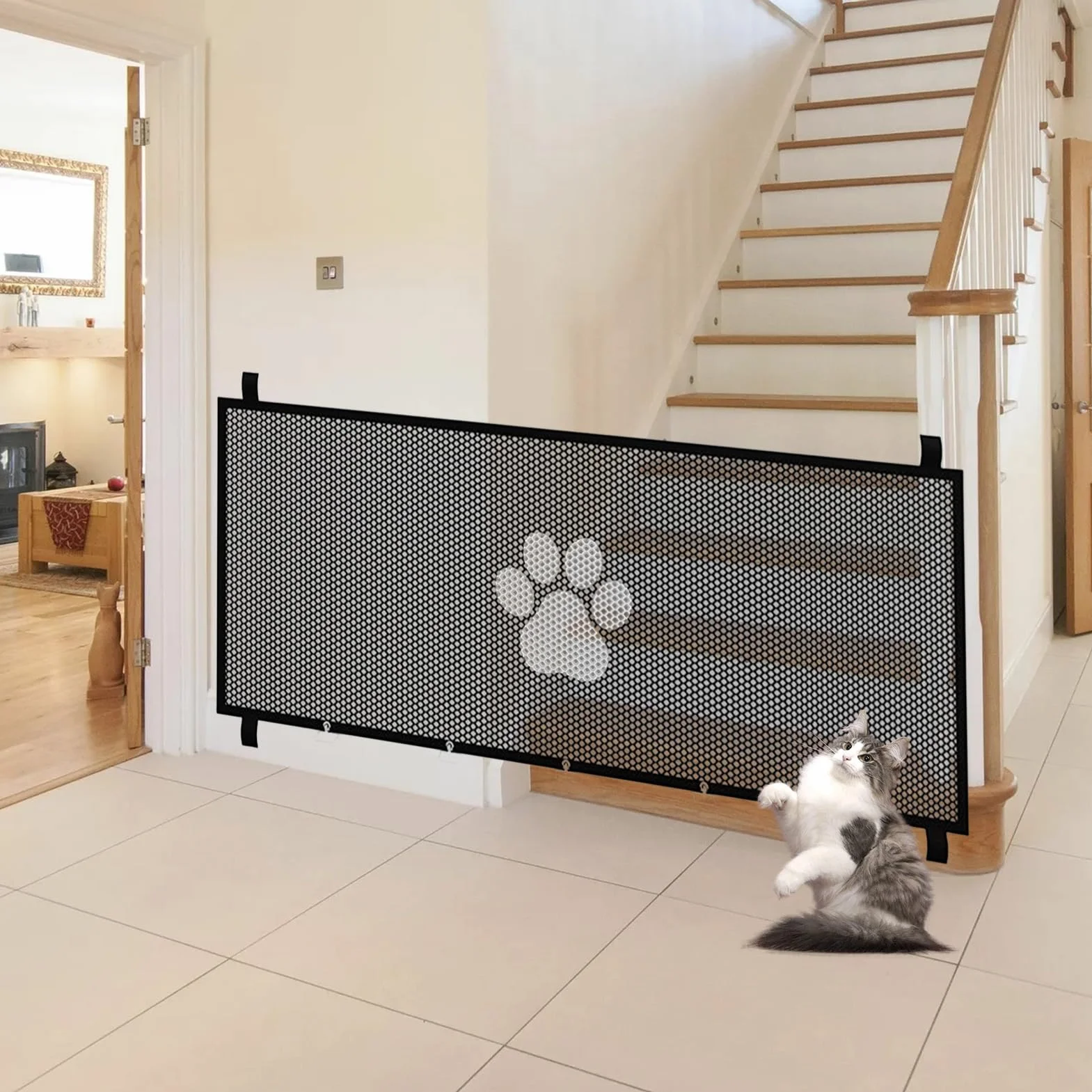 Cancello A Rete Per Animali Domestici Barriera Estensibile Rimovibile Recinto Traspirante per Interno Esterno