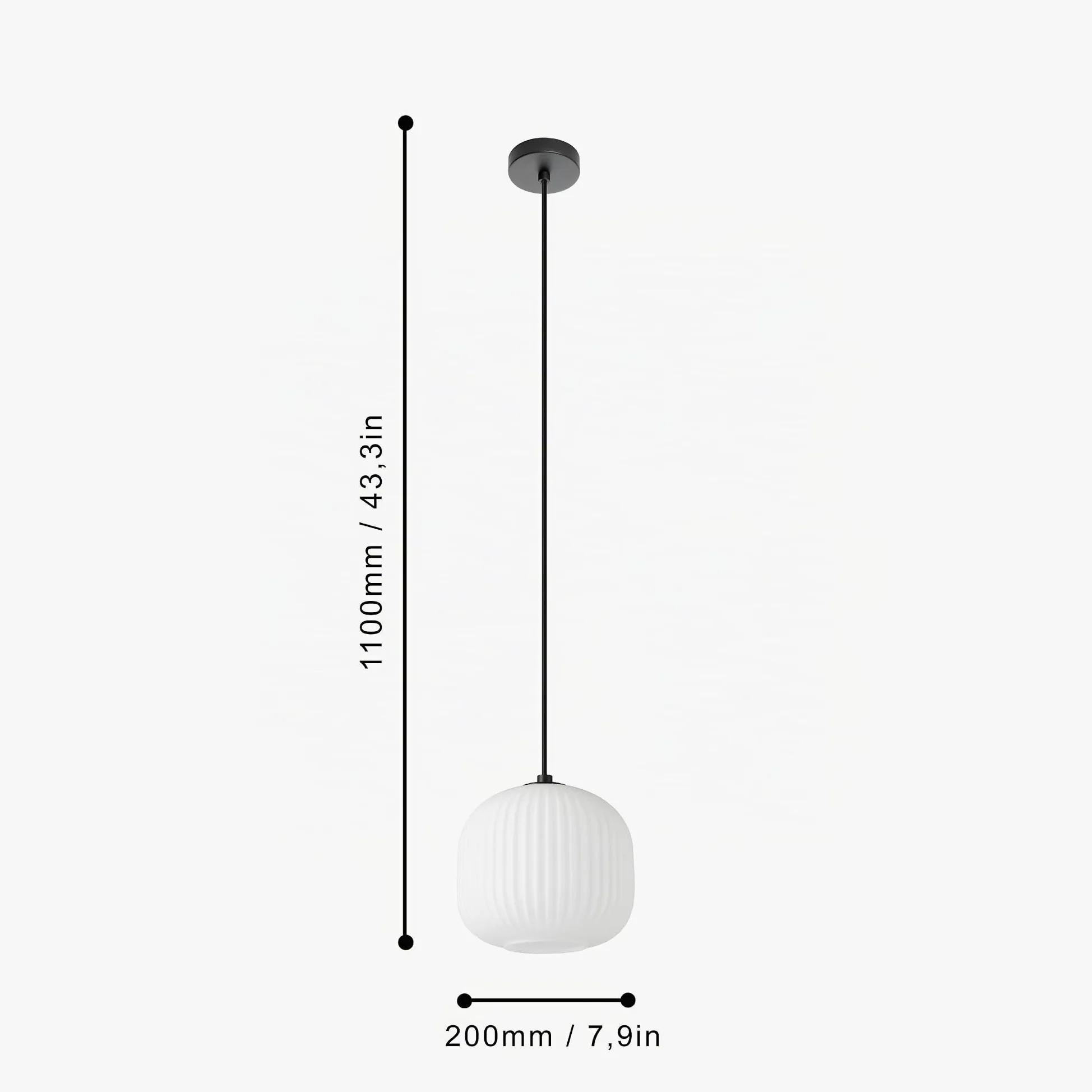 Eglo lampada a sospensione Mantunalle 1, luce a sospensione, illuminazione | in metallo in nero e vetro bianco, attacco E27, Ø 20 cm