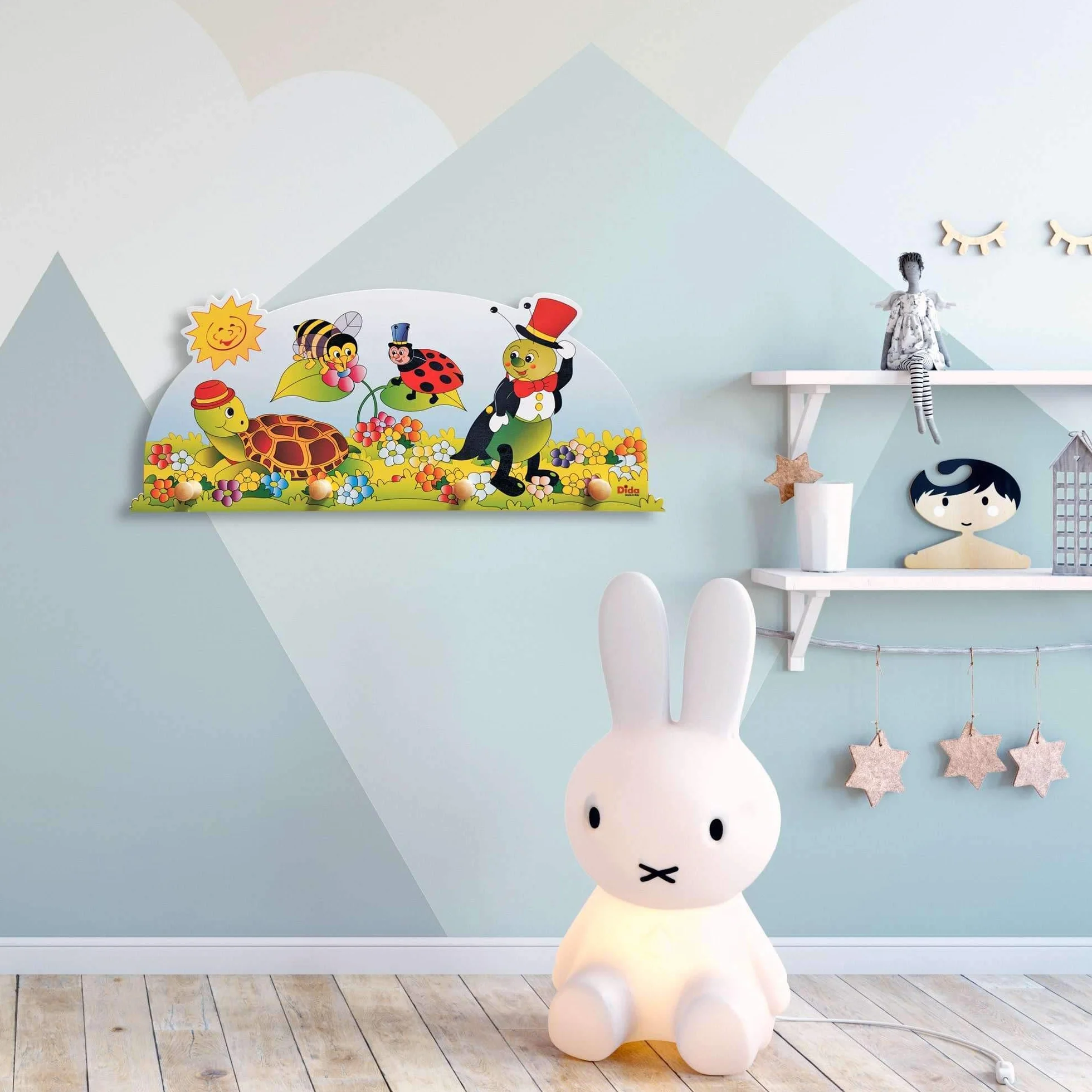 Dida Animaletti Attaccapanni da Parete per Bambini in Legno Stile Montessori